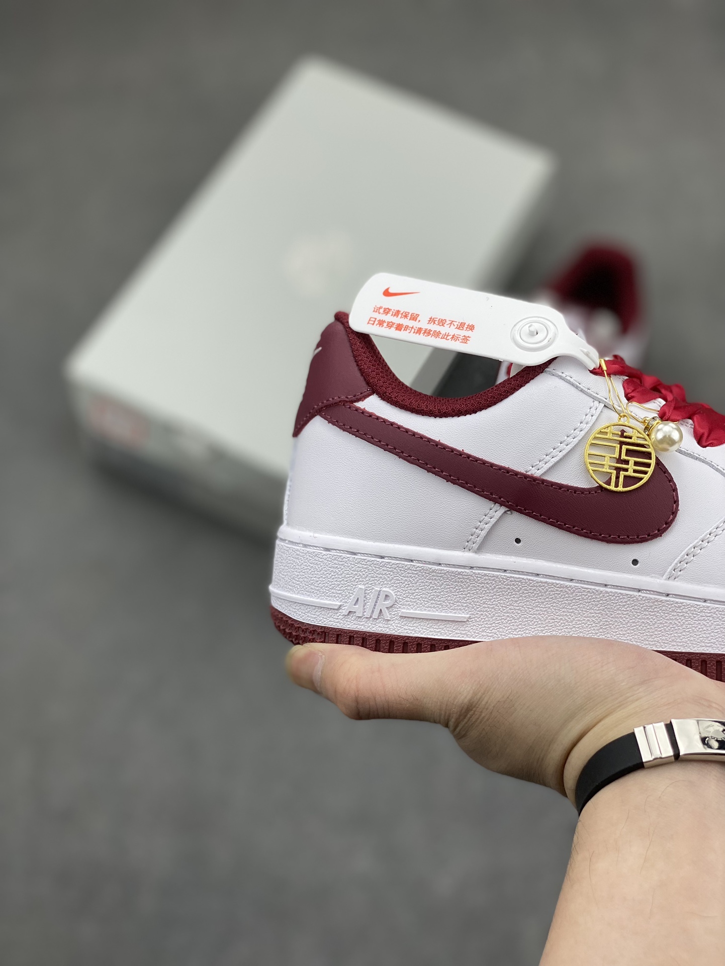 Nike Air Force 1 '07 Low White Burgundy Sneakers FV5948-105 6 i1714161488 4781 2