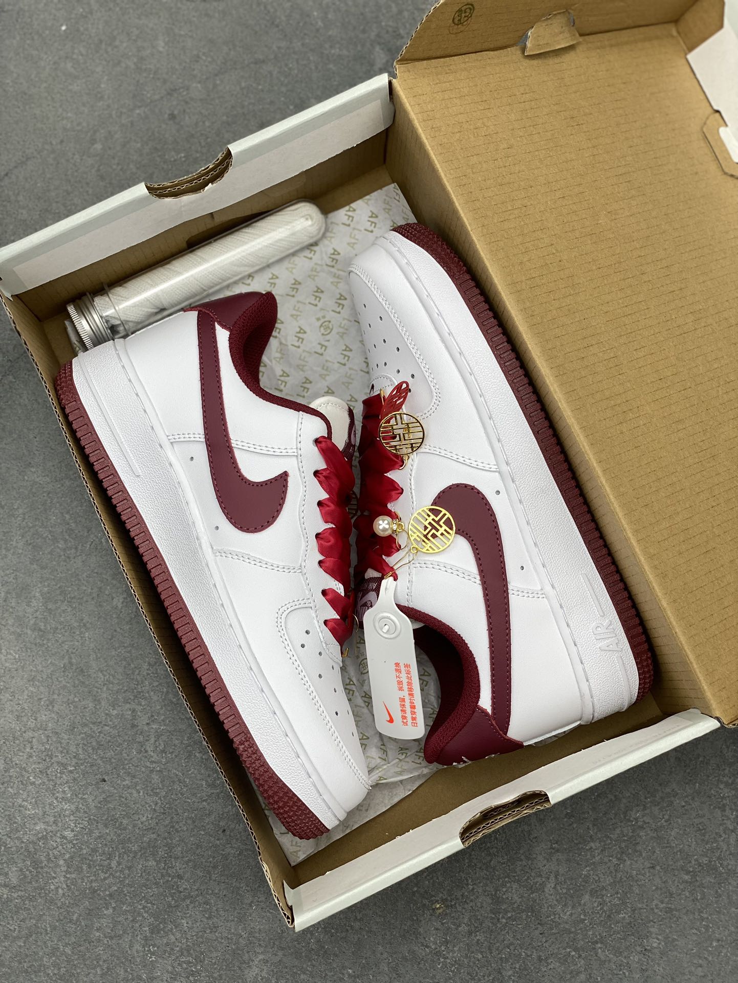 Nike Air Force 1 '07 Low White Burgundy Sneakers FV5948-105 10 i1714161488 549 8