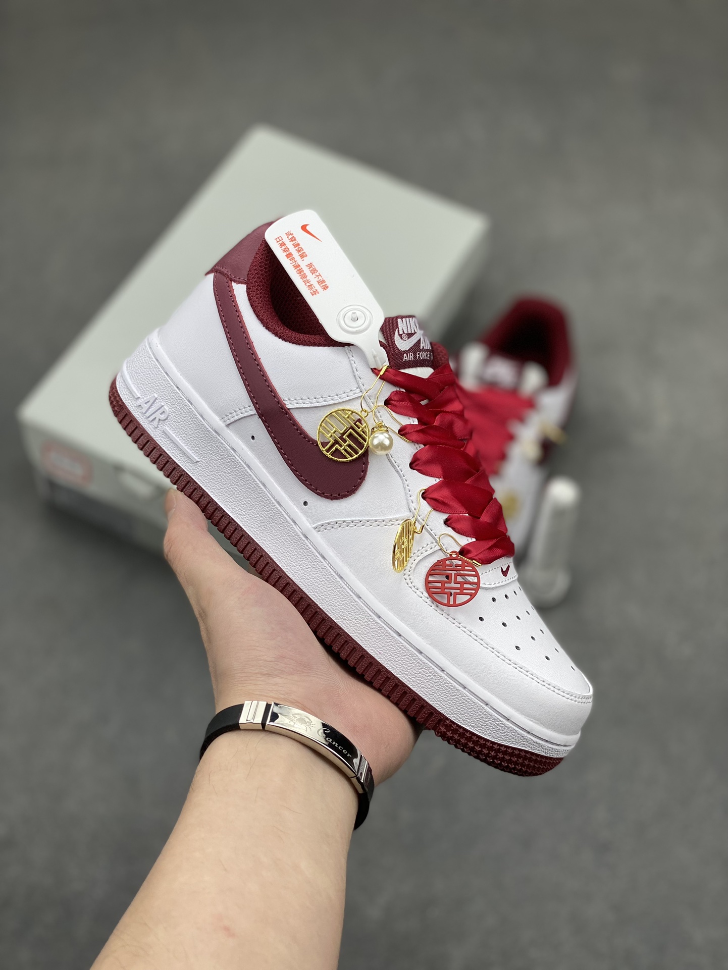 Nike Air Force 1 '07 Low White Burgundy Sneakers FV5948-105 2 i1714161488 823 5