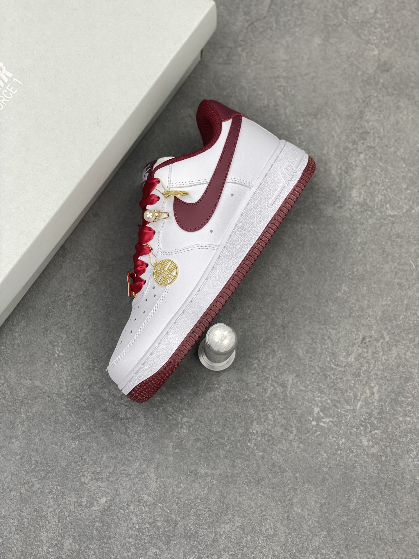 Nike Air Force 1 '07 Low White Burgundy Sneakers FV5948-105 8 i1714161488 9880 3