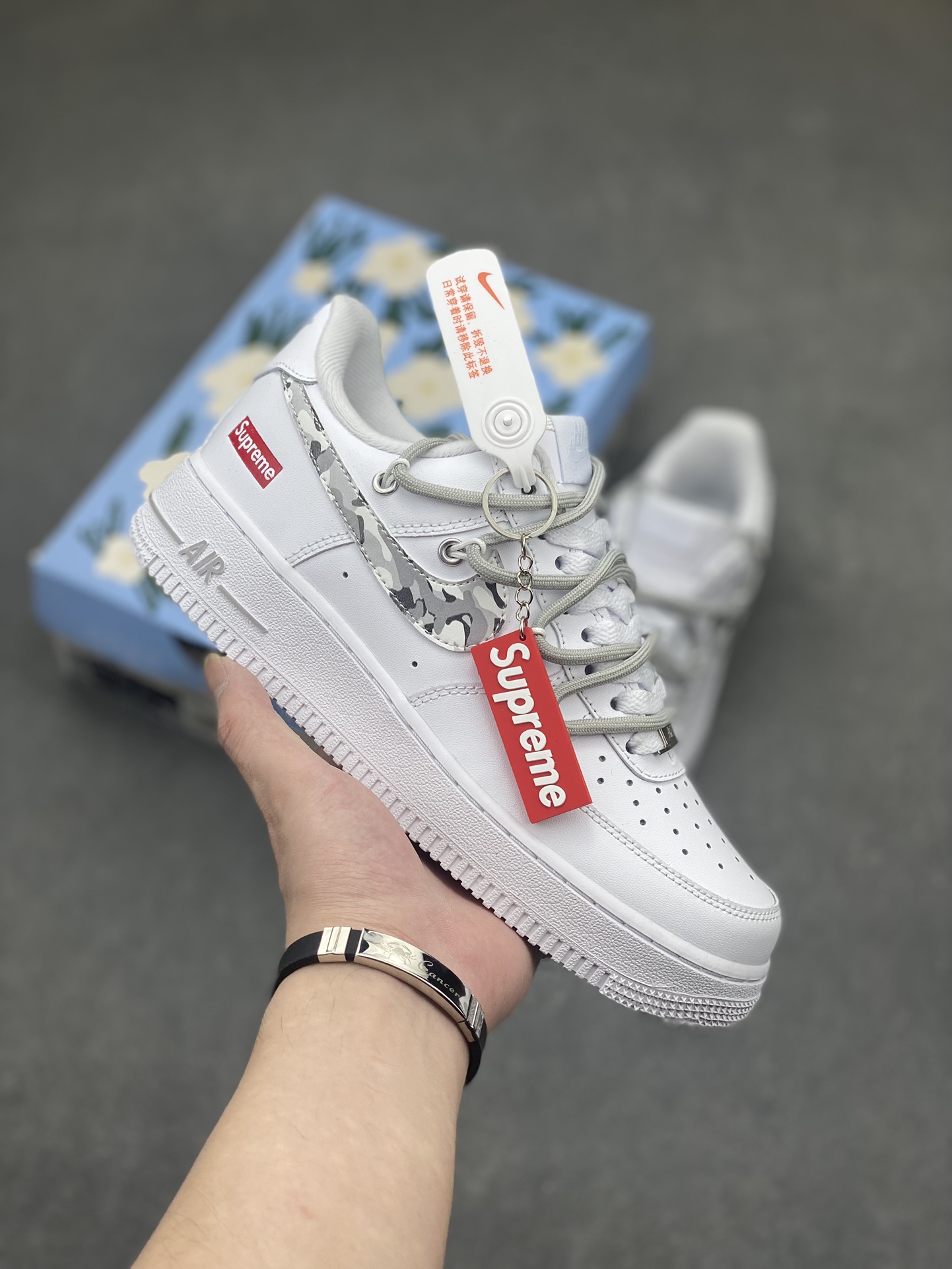 Supreme x Nike Air Force 1 Low 'Box Logo' Custom Camo Print Sneakers 2 i1714338811 4715 0