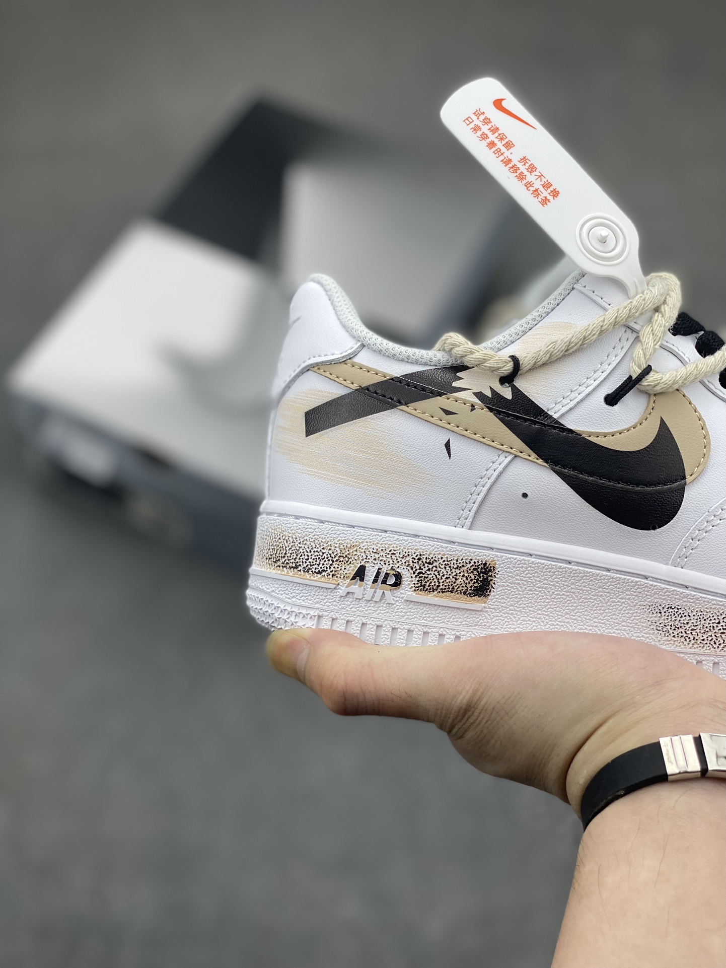 Nike Air Force 1 Low '07 Hand-Painted Mellerd Split Three Hook Sneakers 6 i1714426864 5309 0