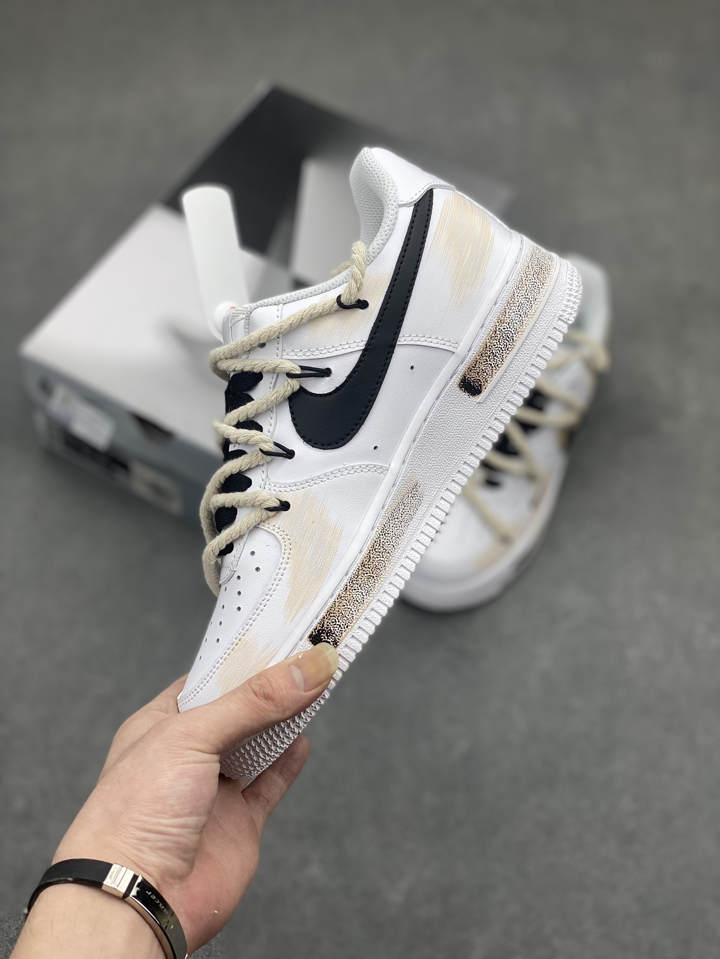 Nike Air Force 1 Low '07 Hand-Painted Mellerd Split Three Hook Sneakers 4 i1714426866 3533 0