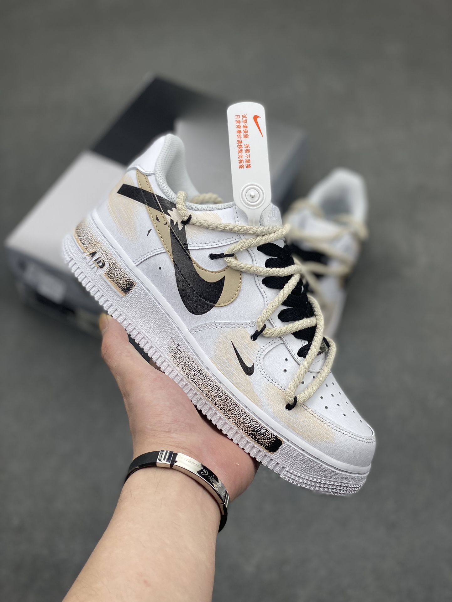Nike Air Force 1 Low '07 Hand-Painted Mellerd Split Three Hook Sneakers 2 i1714426866 8392 0
