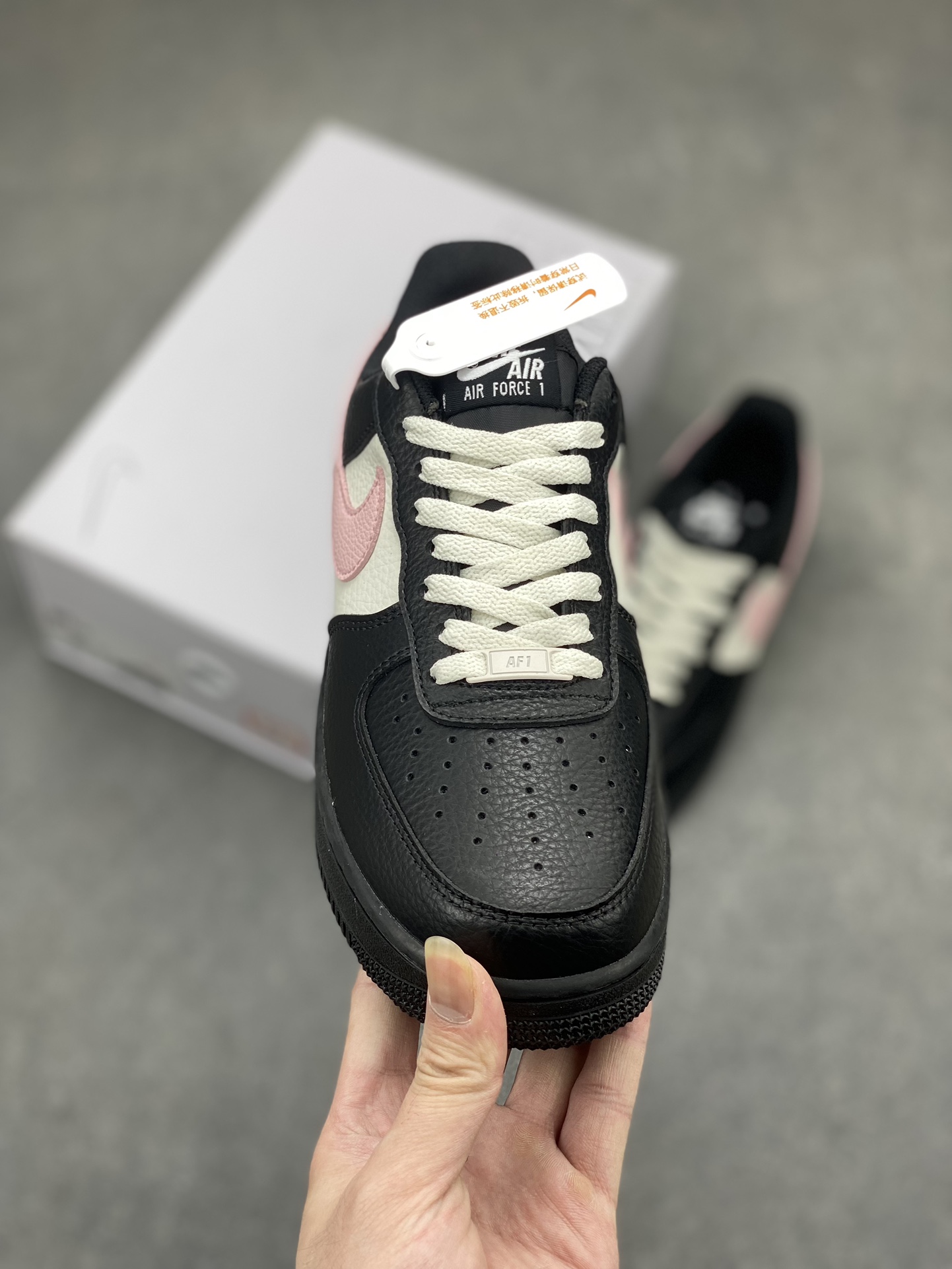 Nike Air Force 1 '07 Low Black/Pink Custom Leather Casual Sneakers 3 i1714669930 5643 0