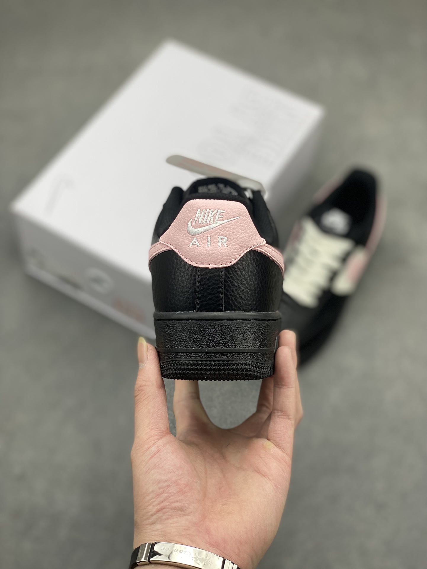 Nike Air Force 1 '07 Low Black/Pink Custom Leather Casual Sneakers 5 i1714669931 6453 8