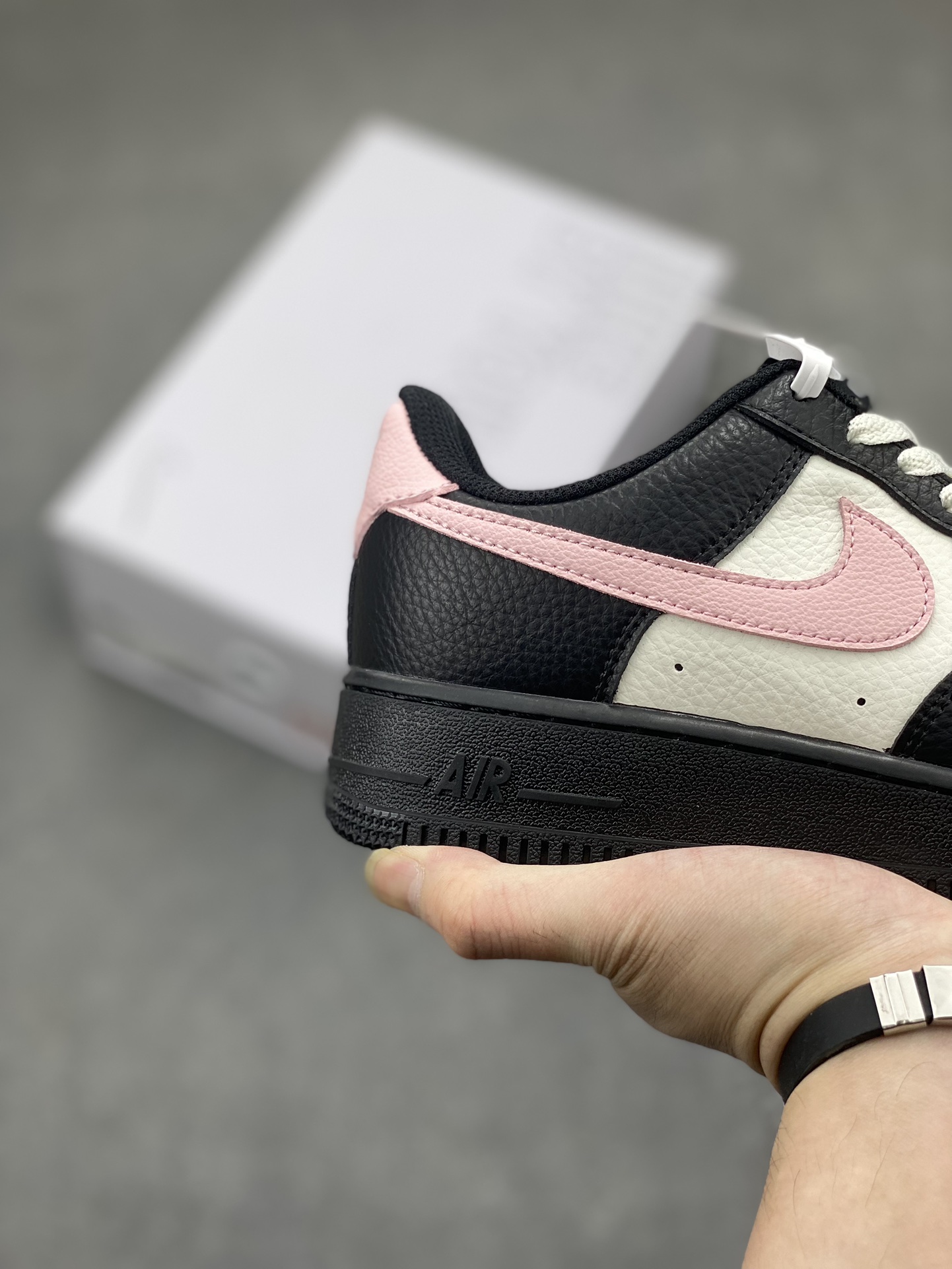 Nike Air Force 1 '07 Low Black/Pink Custom Leather Casual Sneakers 6 i1714669931 8781 5