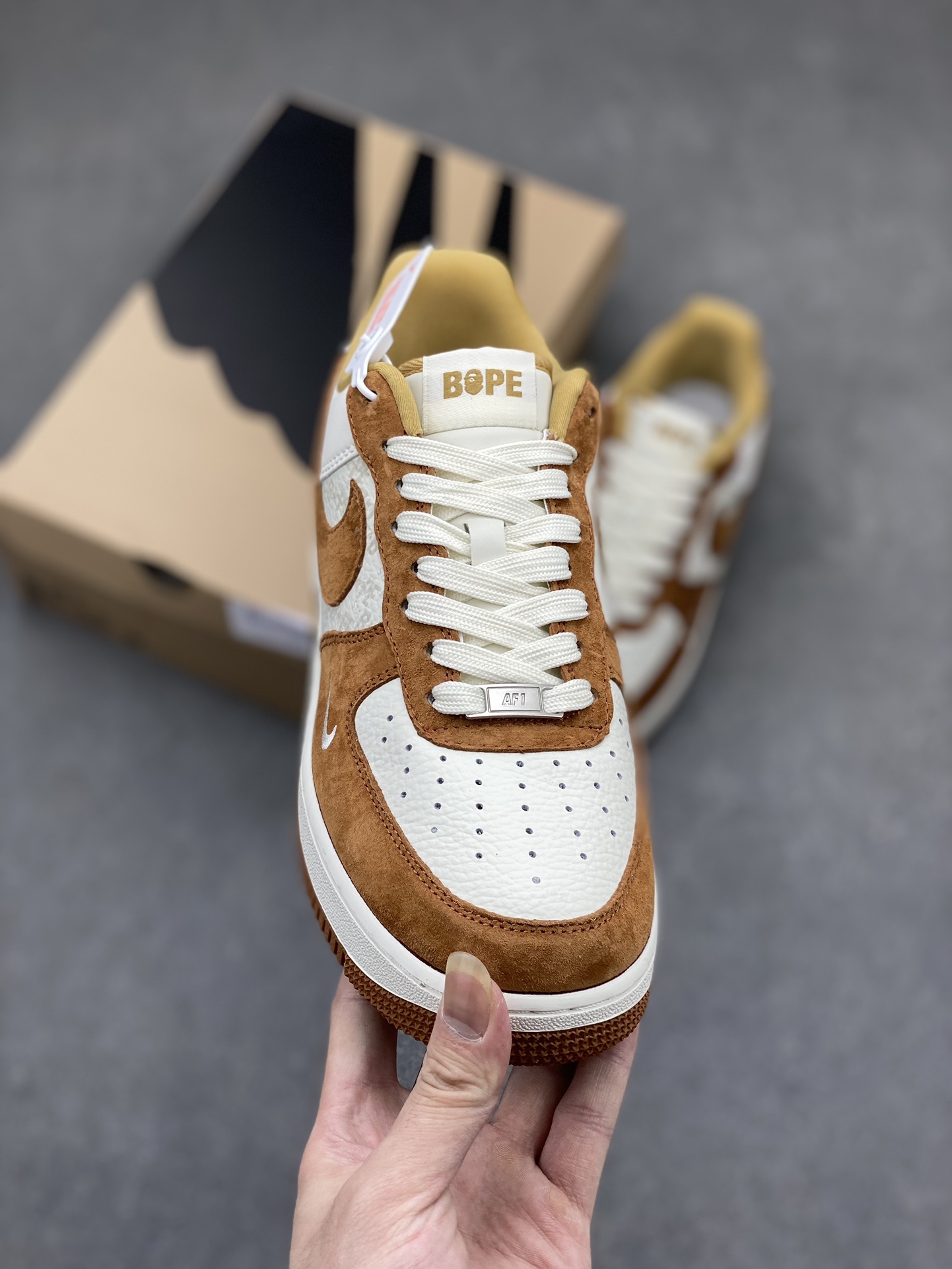 Nike Air Force 1 '07 Low BAPE Collab Cream/Brown Sneakers - Limited Edition 3 i1714942973 5718 8