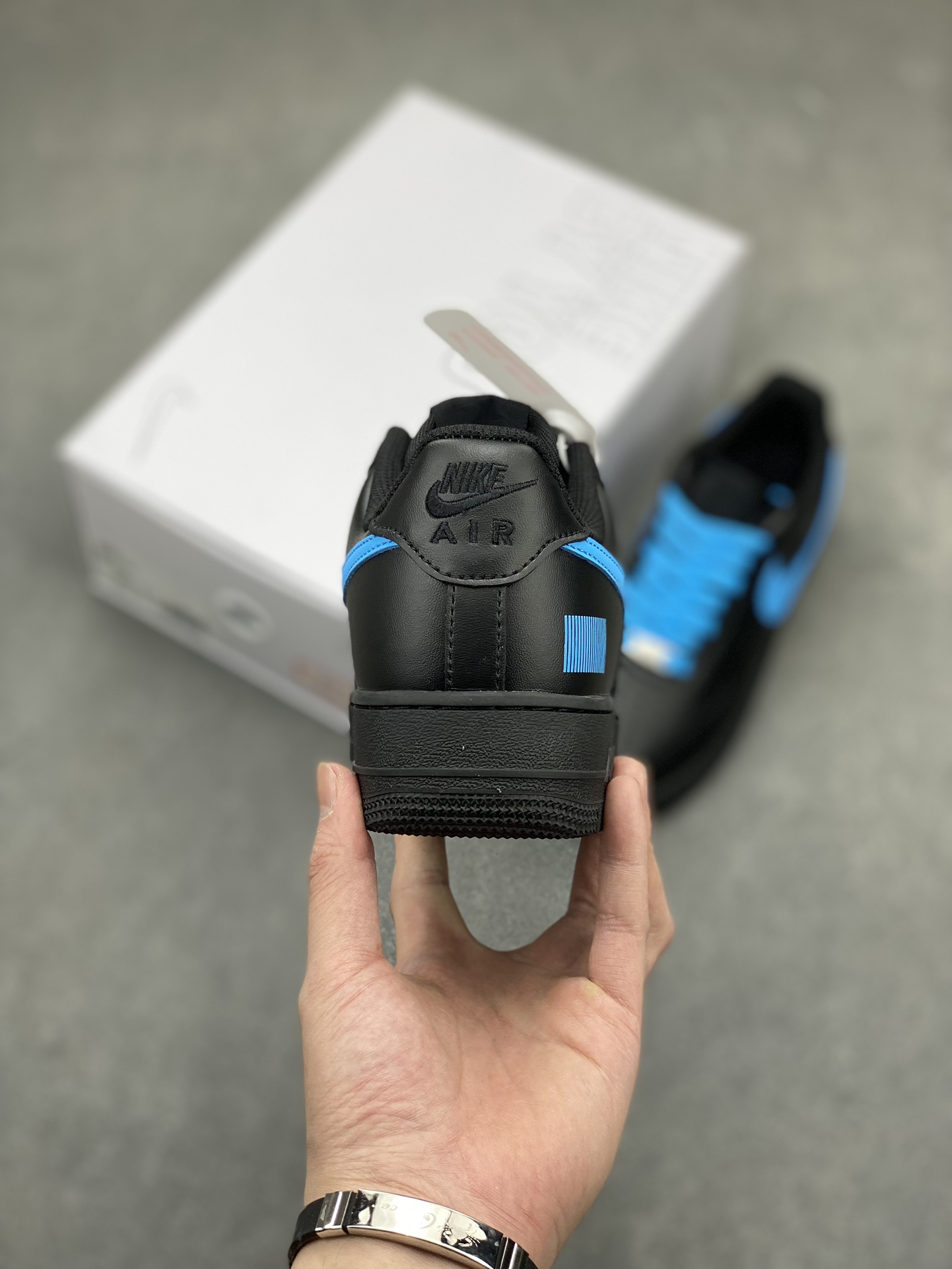 Nike Air Force 1 '07 Low Black/Blue Custom Casual Shoes CW2288-111 5 i1715199017 4241 6