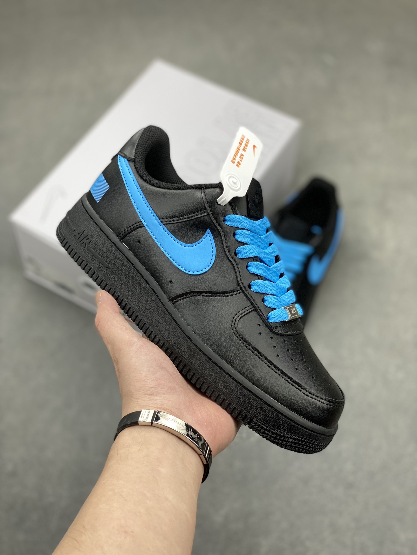 Nike Air Force 1 '07 Low Black/Blue Custom Casual Shoes CW2288-111 2 i1715199017 5447 7