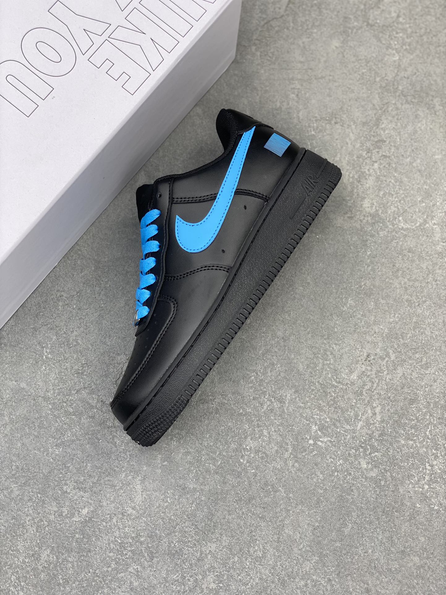 Nike Air Force 1 '07 Low Black/Blue Custom Casual Shoes CW2288-111 8 i1715199017 7414 8