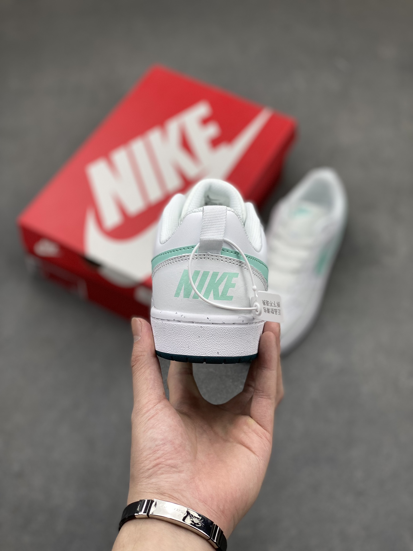 Nike Court Borough Low White/Mint Green Leather Sneakers - Size 36-45 5 i1715199277 4142 1