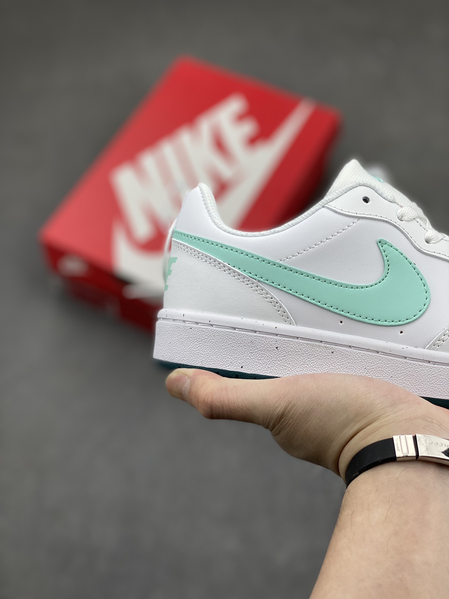 Nike Court Borough Low White/Mint Green Leather Sneakers - Size 36-45 6 i1715199277 5538 7