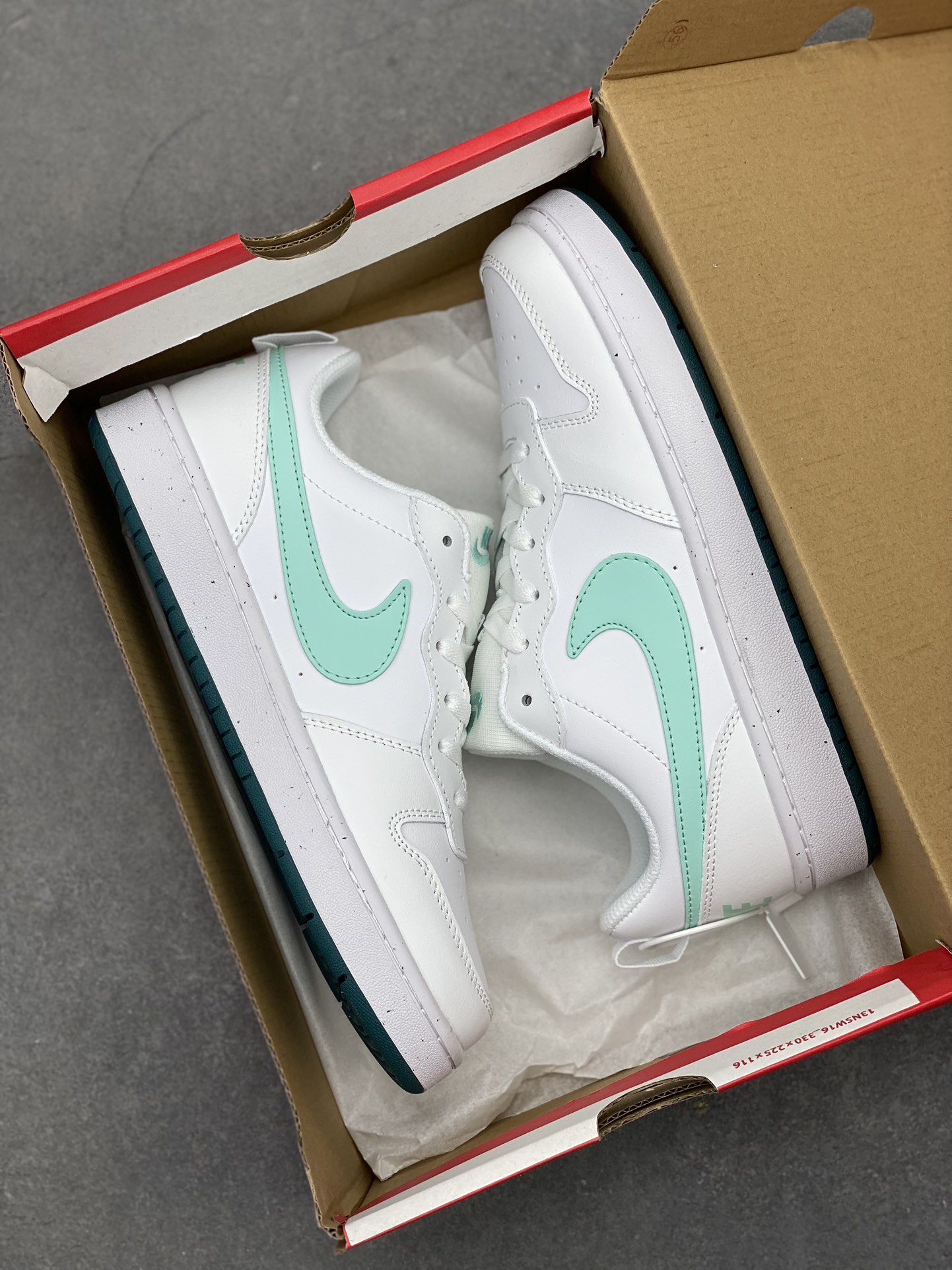 Nike Court Borough Low White/Mint Green Leather Sneakers - Size 36-45 10 i1715199277 7514 2