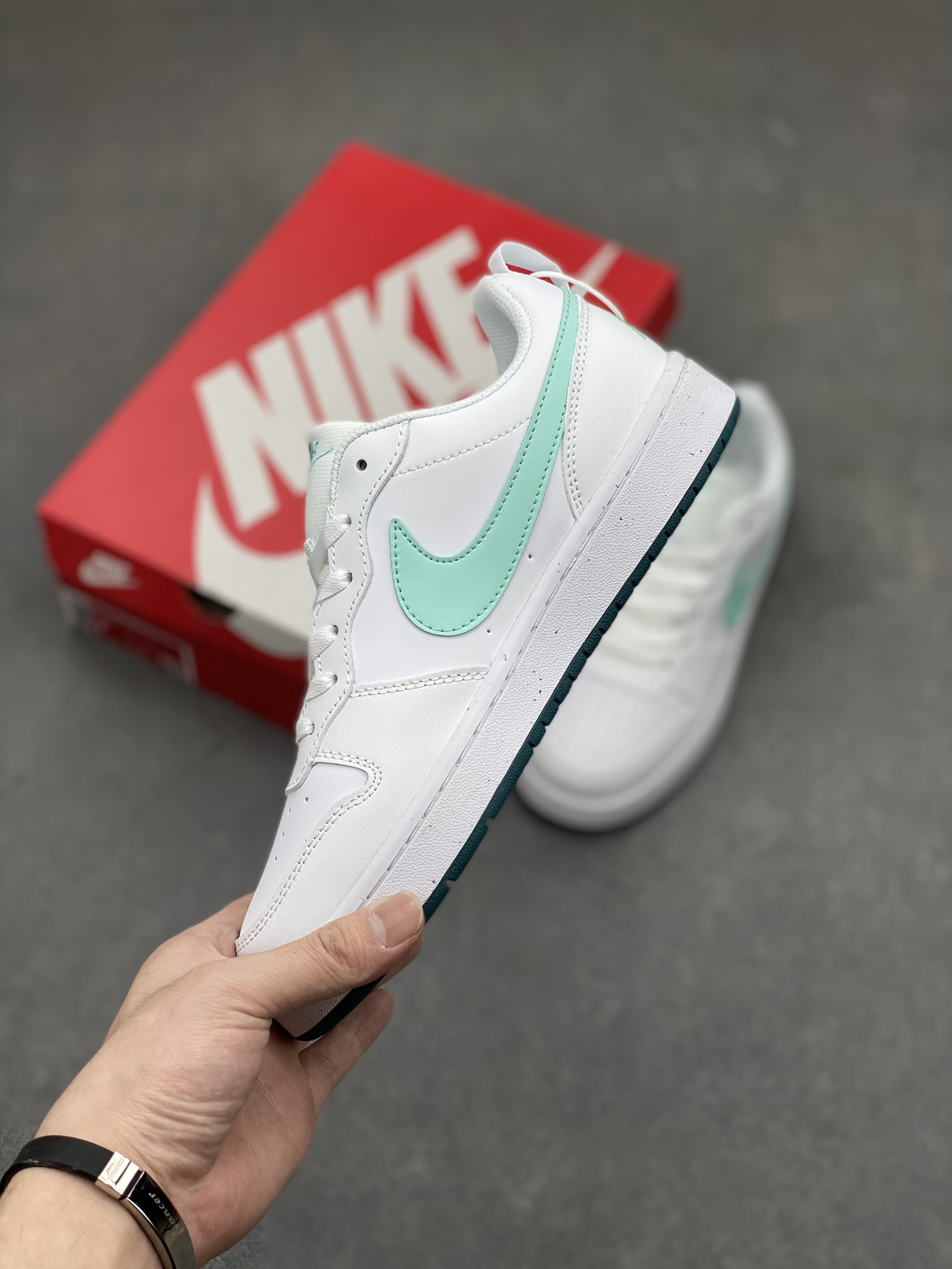 Nike Court Borough Low White/Mint Green Leather Sneakers - Size 36-45 4 i1715199277 8257 3