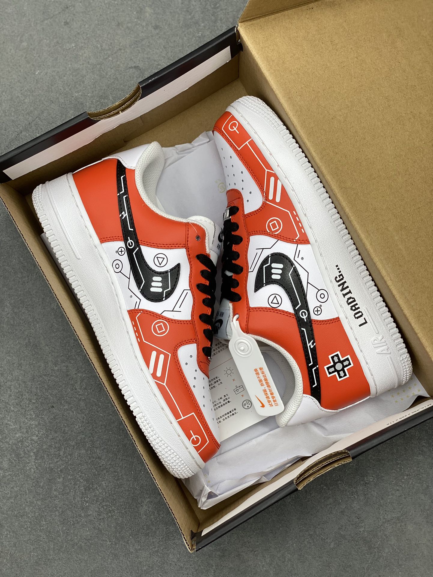 Nike Air Force 1 Low '07 PS5 Custom White Red Black Casual Shoes 10 i1715372661 8020 8