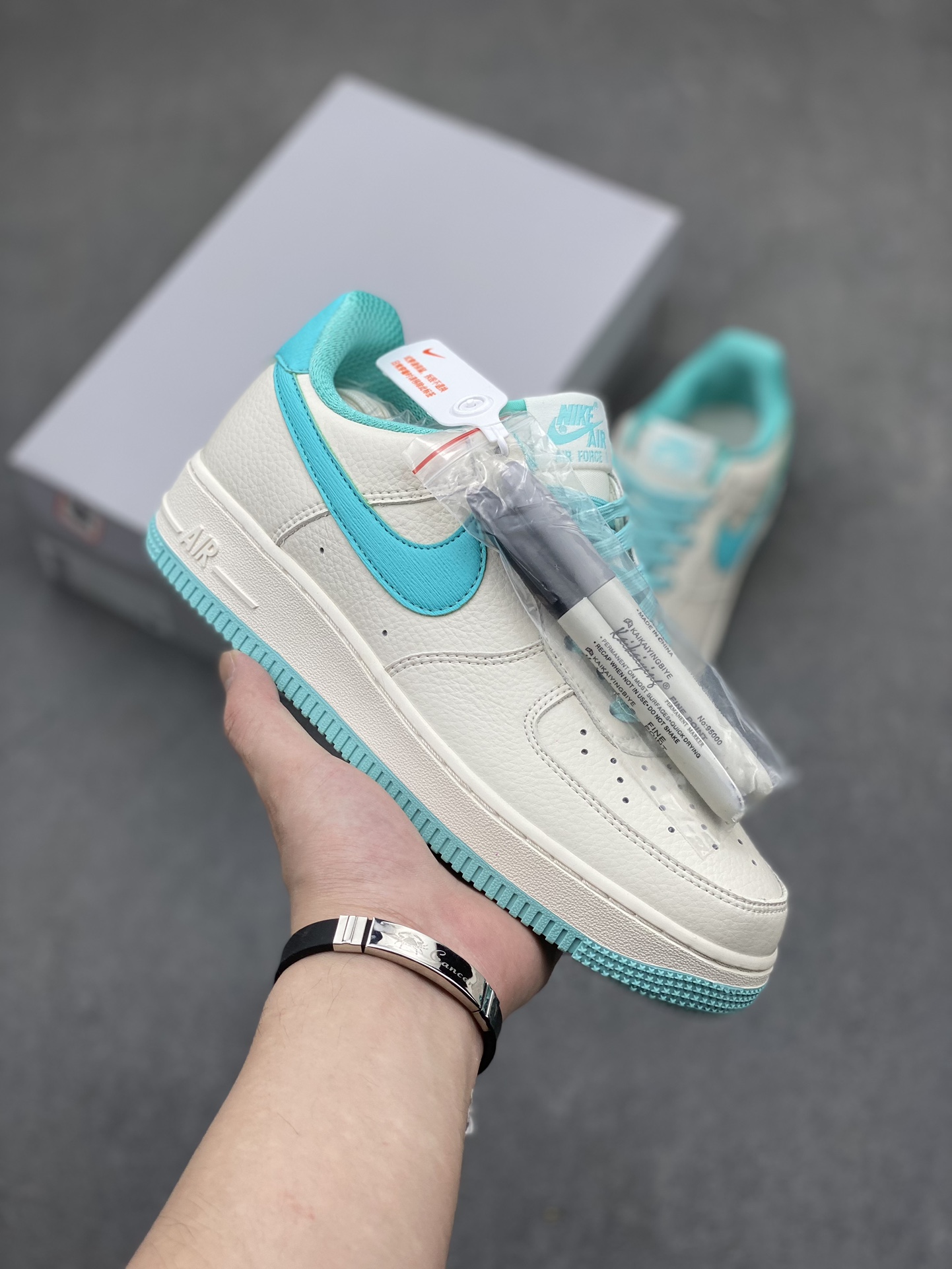 Nike Air Force 1 Low '07 Sky Blue Casual Sneakers with Marker 2 i1715460574 44 0
