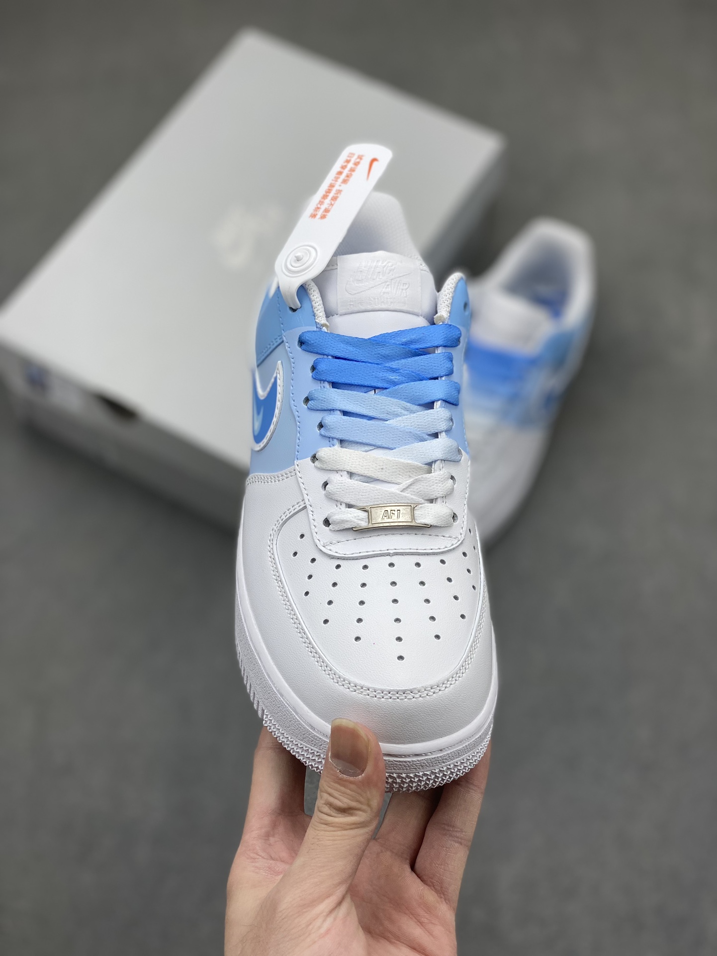 Nike Air Force 1 '07 Low Blue Gradient Hand-Painted Casual Shoes CW2288-951 3 i1716059901 7602 0