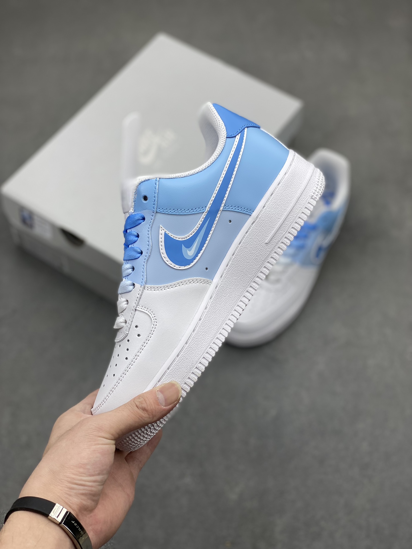 Nike Air Force 1 '07 Low Blue Gradient Hand-Painted Casual Shoes CW2288-951 4 i1716059901 8749 0