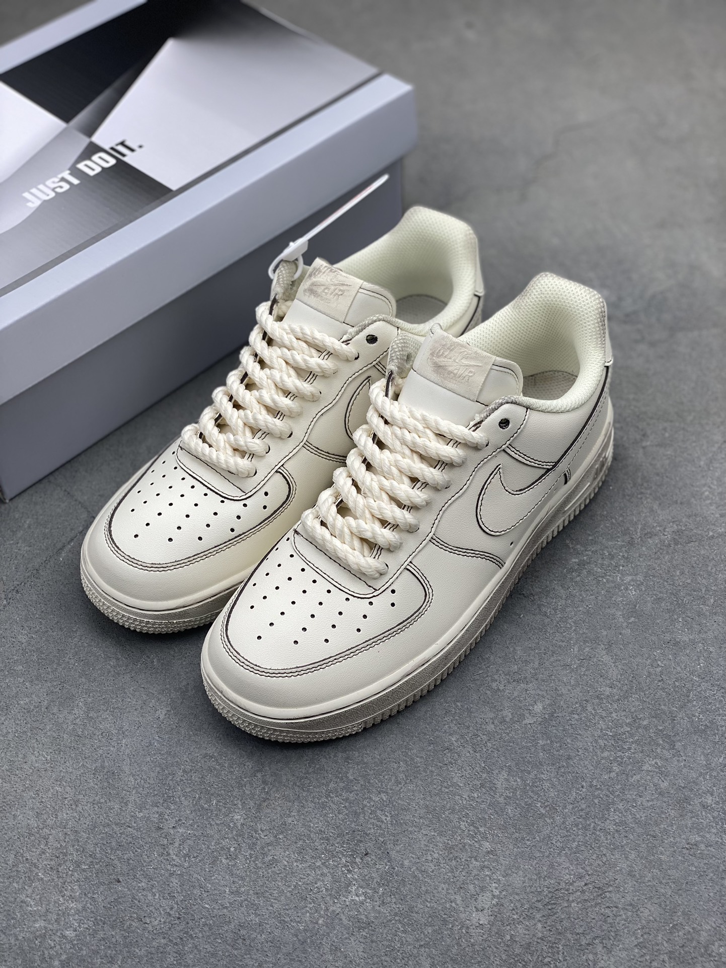 Nike Air Force 1 '07 Low Beige Ropes Sneakers - Distressed Look 9 i1716324067 8169 0