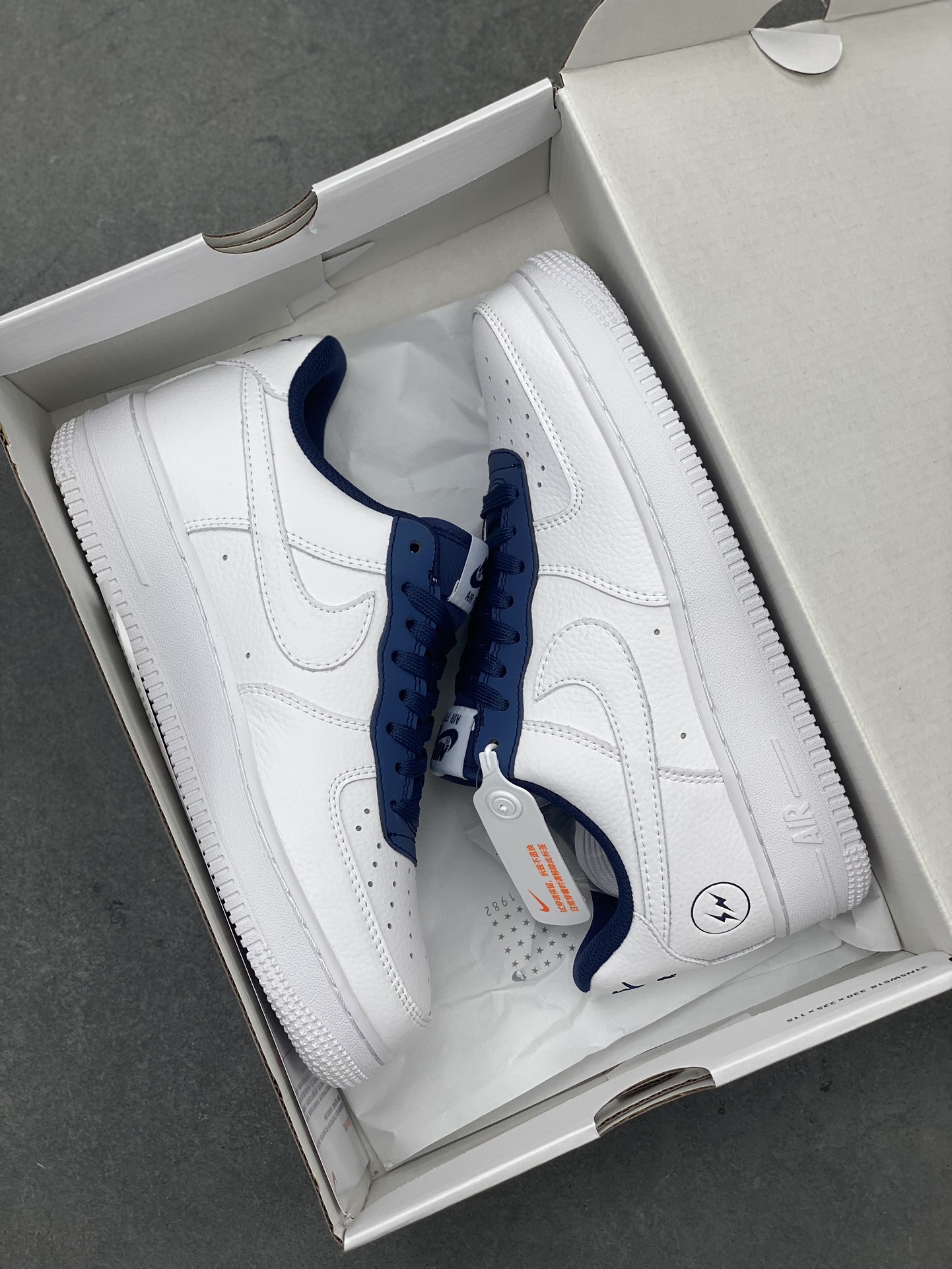 Fragment Design x Nike Air Force 1 Low White/Deep Royal Blue Shoes 10 i1716411026 9679 0