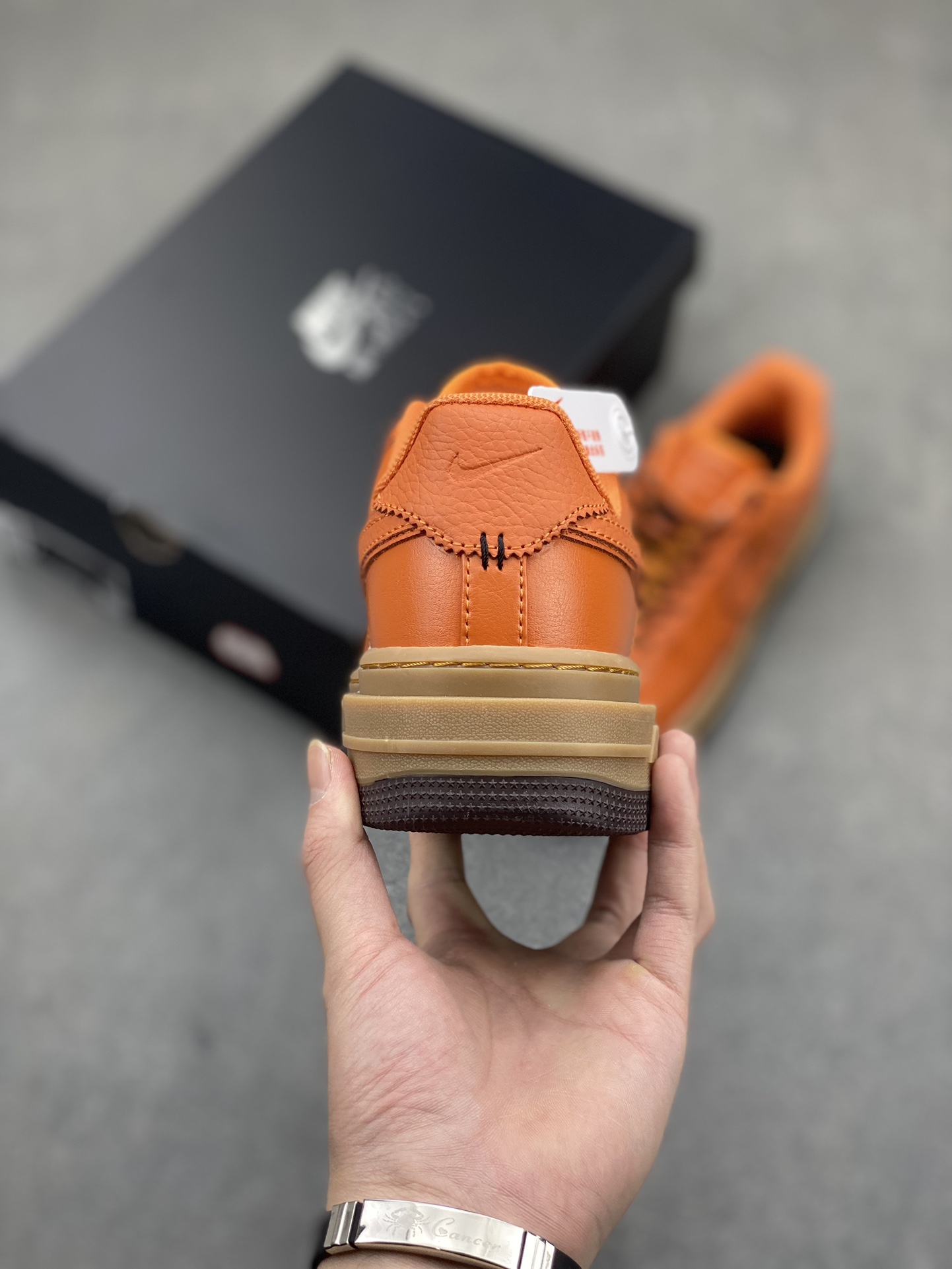Nike Air Force 1 Low Luxe Leather Orange/Brown, Thick Sole, DM2451-800 5 i1716411065 1035 0