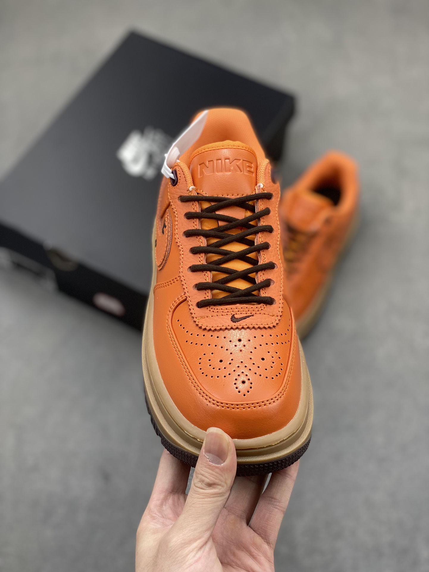 Nike Air Force 1 Low Luxe Leather Orange/Brown, Thick Sole, DM2451-800 3 i1716411065 2231 0