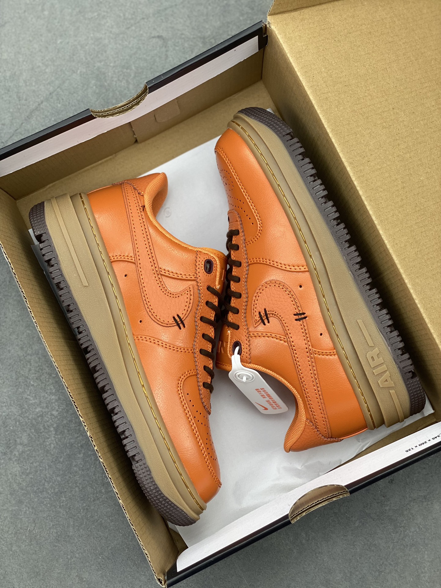 Nike Air Force 1 Low Luxe Leather Orange/Brown, Thick Sole, DM2451-800 10 i1716411065 3449 0
