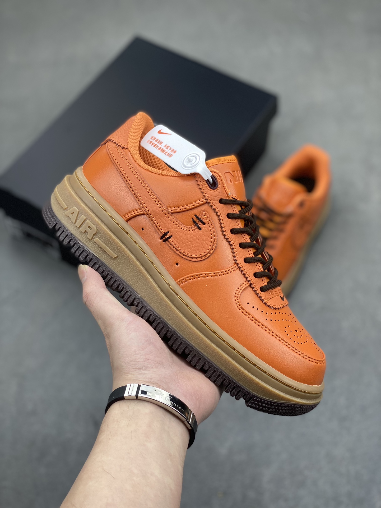 Nike Air Force 1 Low Luxe Leather Orange/Brown, Thick Sole, DM2451-800 2 i1716411065 4041 0