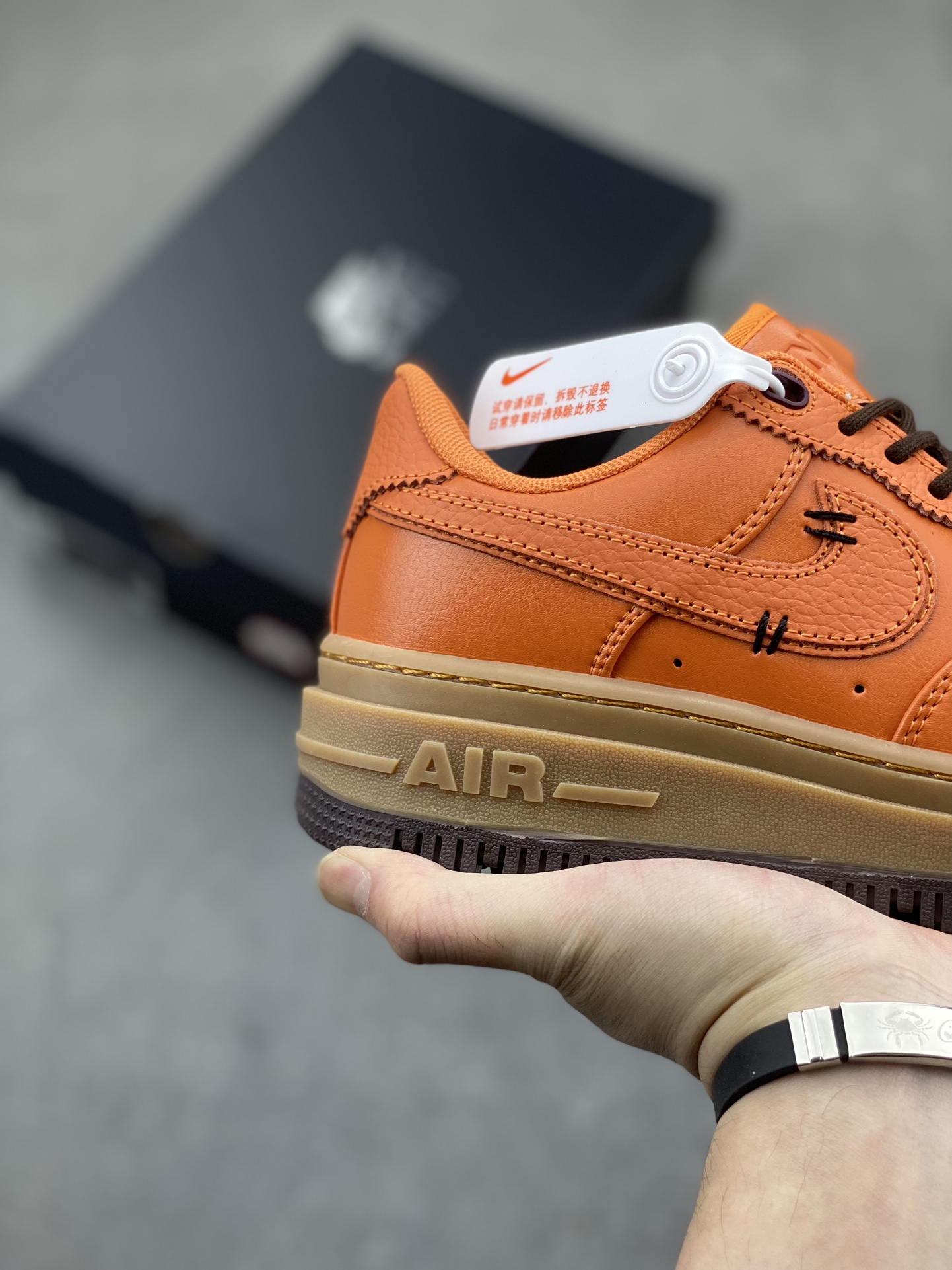 Nike Air Force 1 Low Luxe Leather Orange/Brown, Thick Sole, DM2451-800 6 i1716411065 4945 0