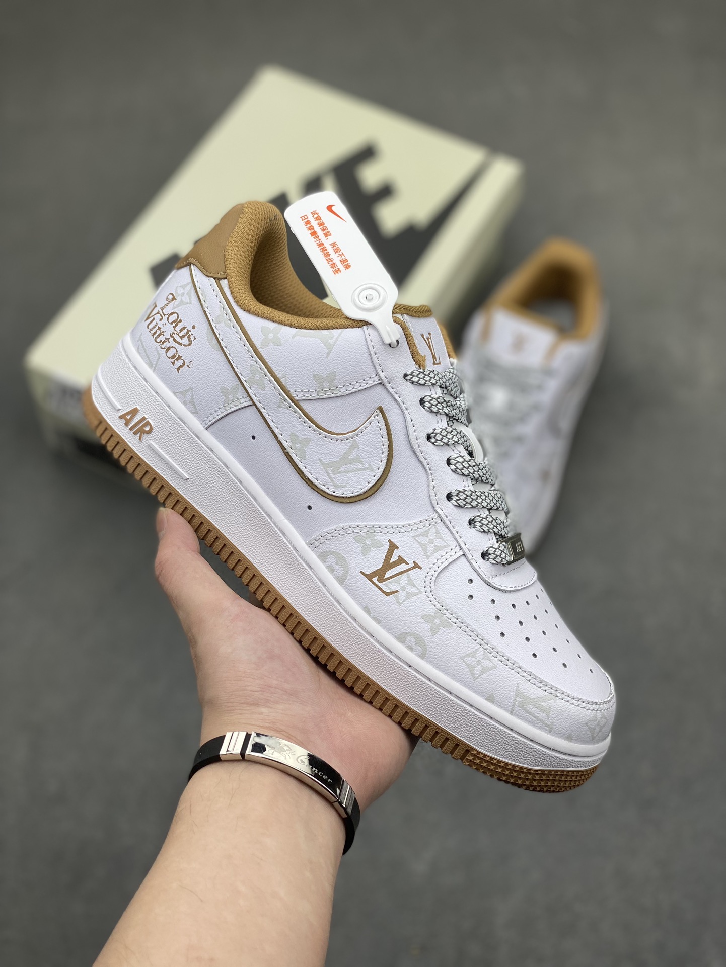 Nike Air Force 1 '07 Low Louis Vuitton Collab Sneakers - Khaki/Night Elf 2 i1716493078 8211 5