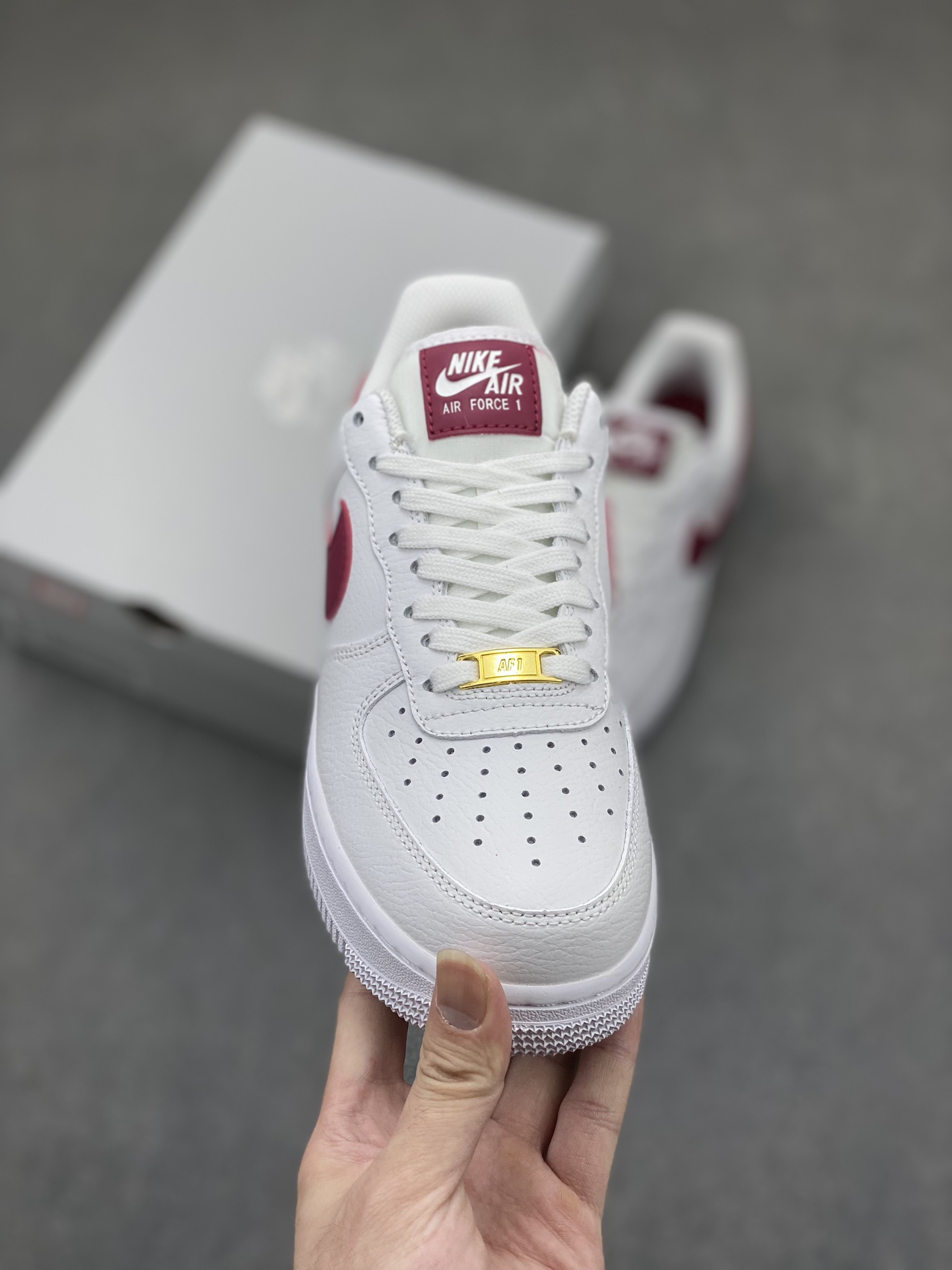 Nike Air Force 1 Low '07 White/Wine Red Casual Sneakers - Premium Quality 3 i1716667401 4379 0