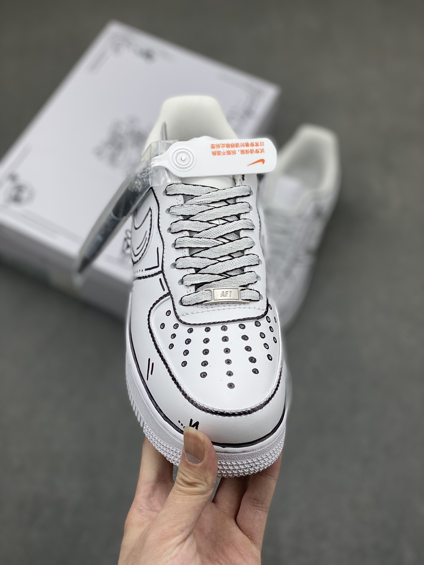 Nike Air Force 1 '07 Custom Anime Drip Sneakers - Black & White, All Sizes 3 i1716833377 6178 0