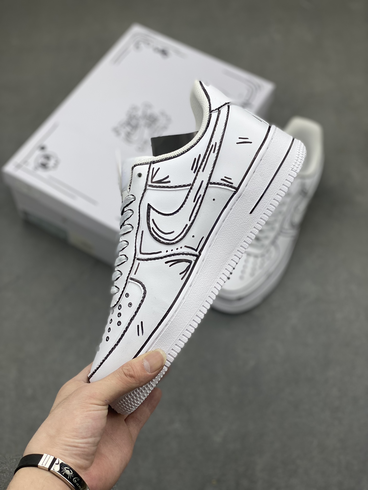 Nike Air Force 1 '07 Custom Anime Drip Sneakers - Black & White, All Sizes 4 i1716833377 6330 0