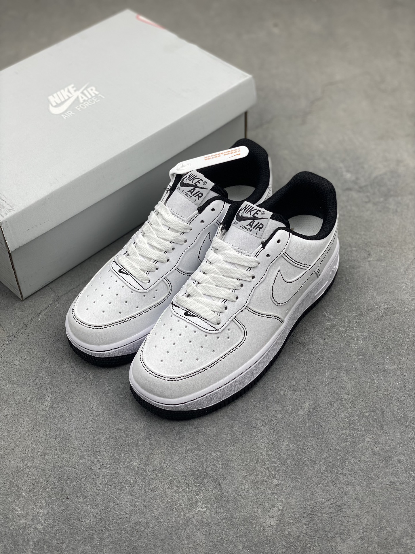 Nike Air Force 1 Low White/Black Stitching Casual Sneakers (Sizes 36-45) 9 i1716834110 9690 0