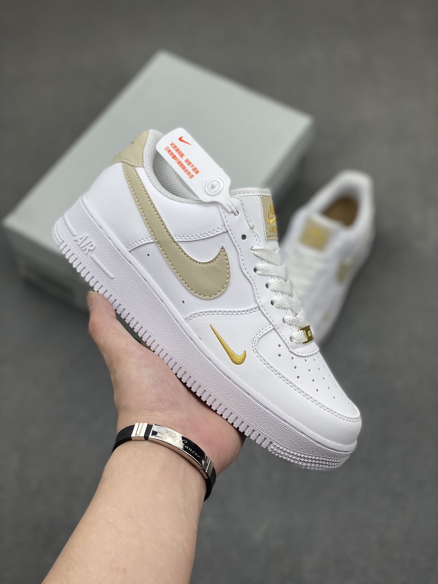 Nike Air Force 1 Low White/Gold Athletic Shoes - Premium Quality & Comfort 2 i1716834159 5931 0