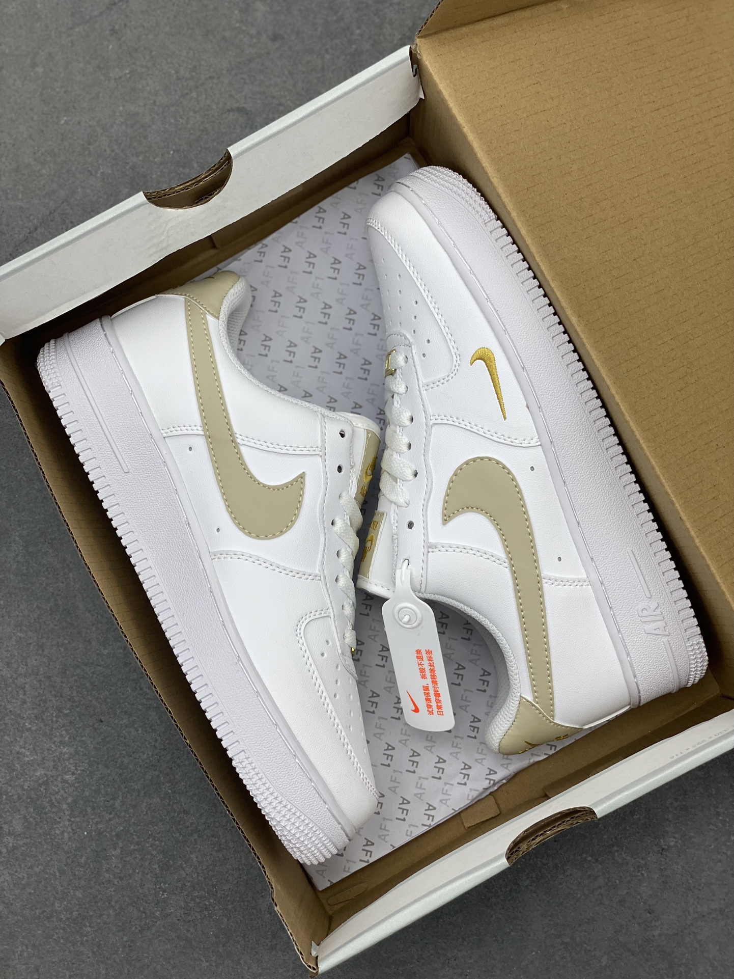 Nike Air Force 1 Low White/Gold Athletic Shoes - Premium Quality & Comfort 10 i1716834159 5954 0