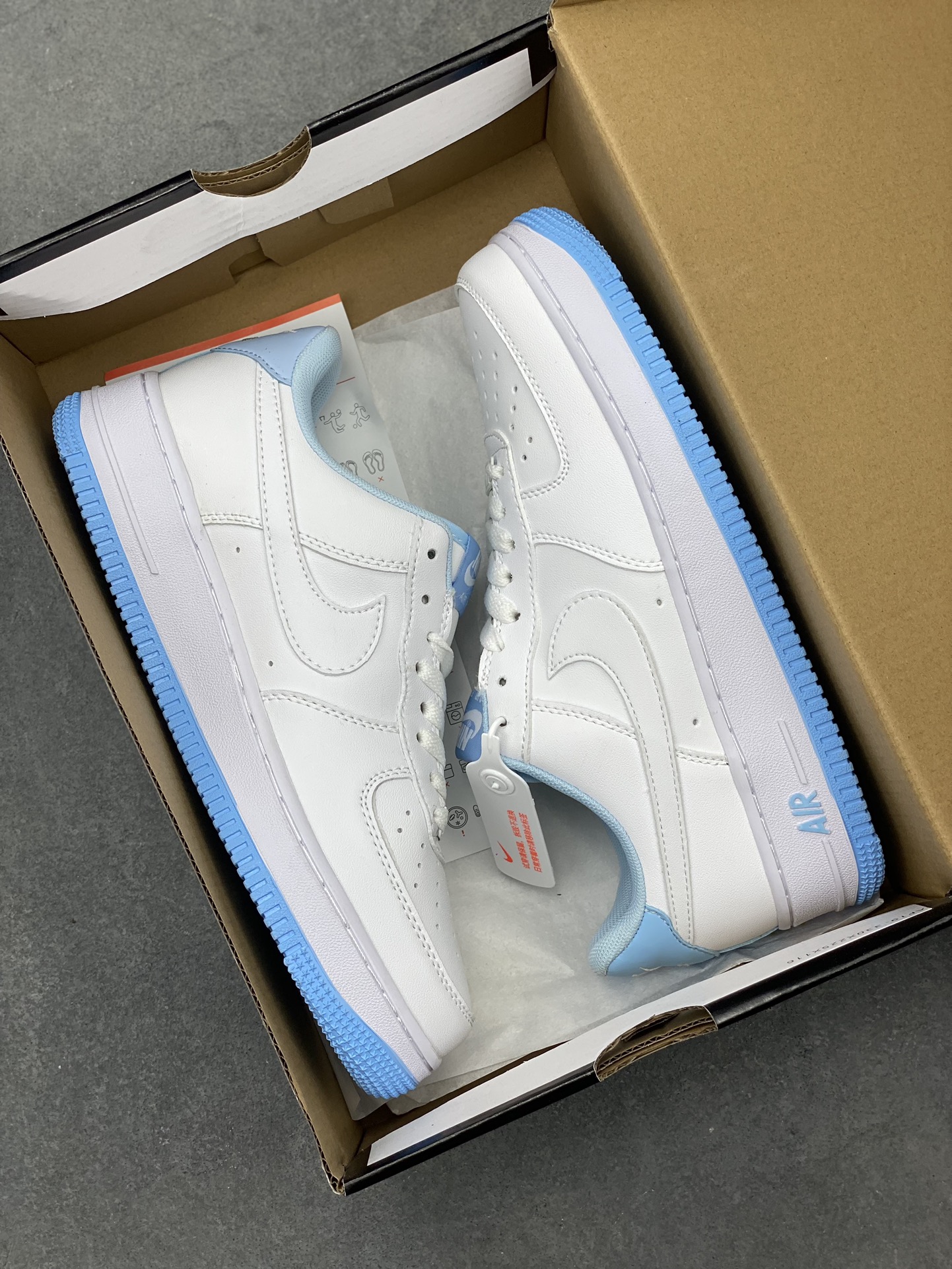Nike Air Force 1 Low White/Ice Blue Casual Sneakers Authentic Style 10 i1716834288 2513 0
