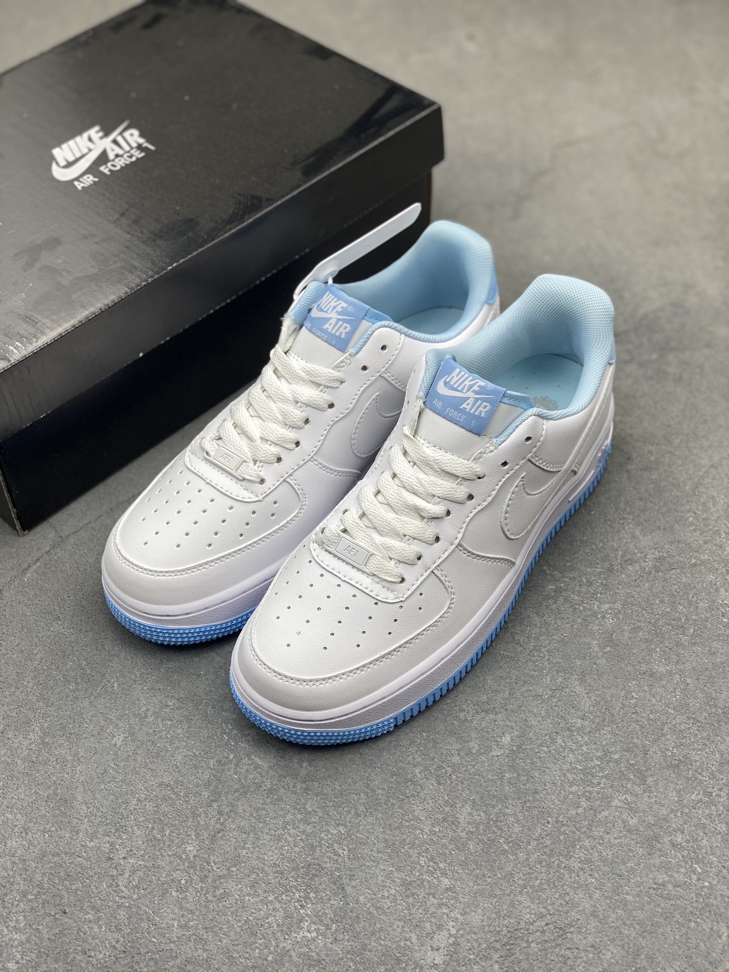 Nike Air Force 1 Low White/Ice Blue Casual Sneakers Authentic Style 9 i1716834288 4639 0