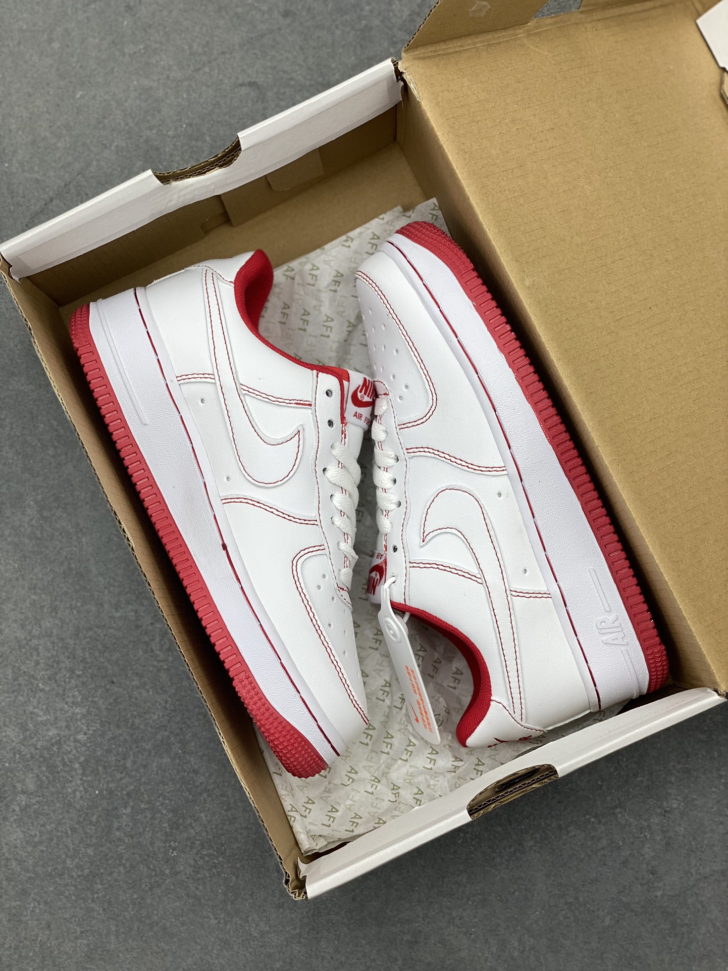 Nike Air Force 1 Low White/Red Stitching Casual Sneakers 10 i1716834306 8213 0