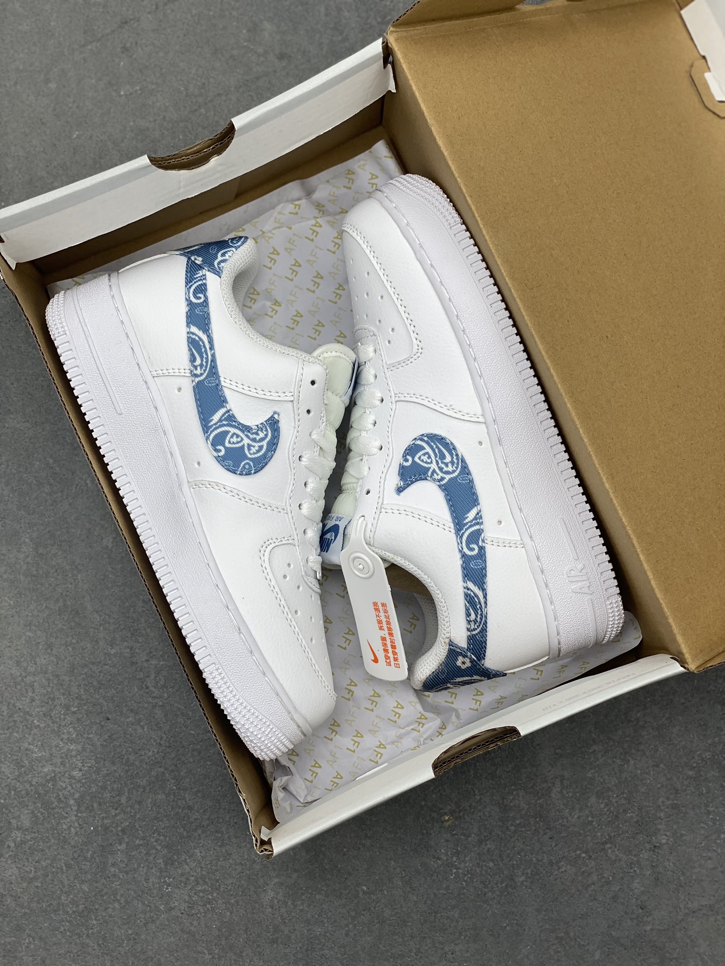 Nike Air Force 1 Low White Paisley Casual Sneakers, Sizes 36-45 Available 10 i1716834390 280 0
