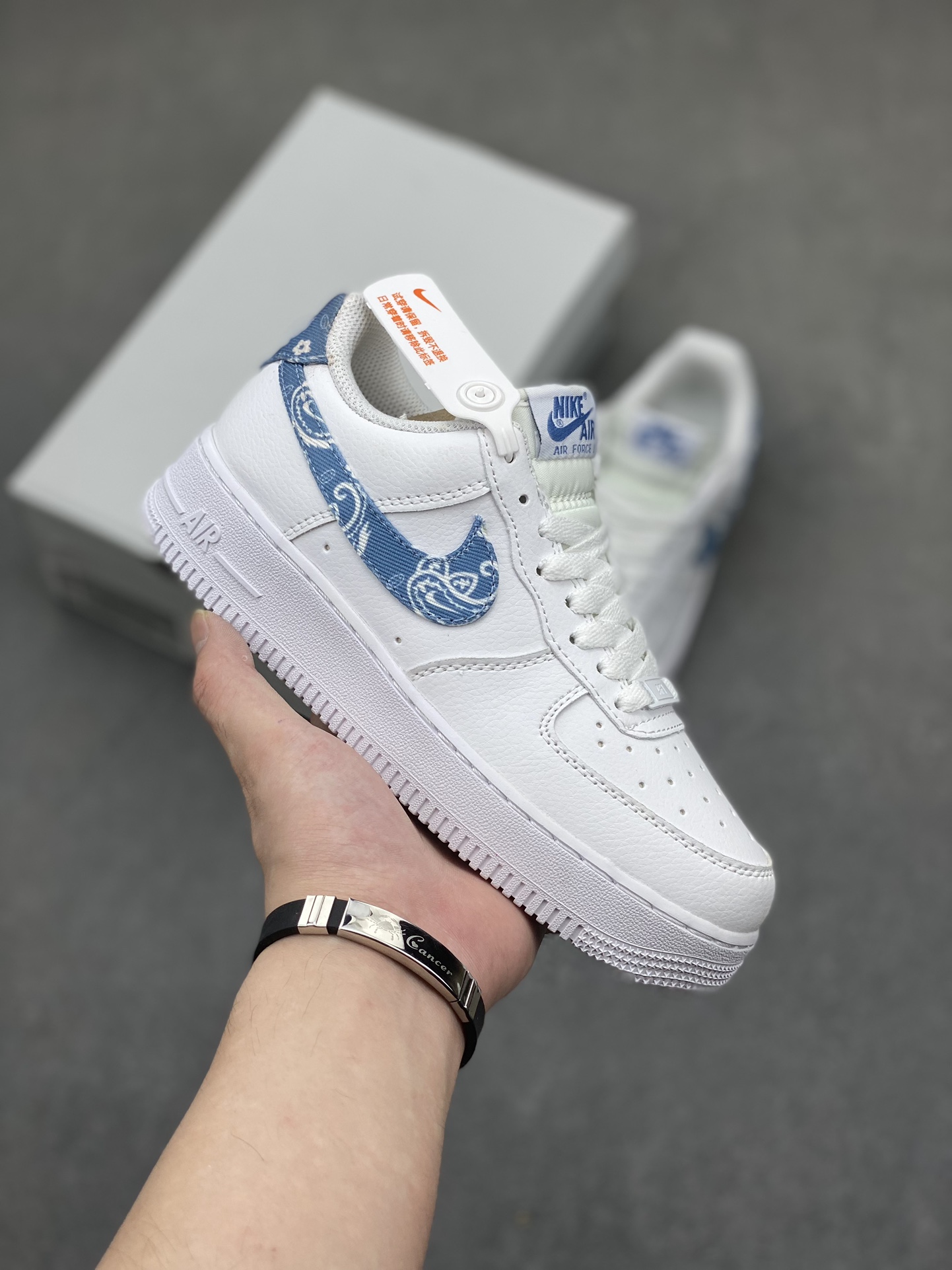 Nike Air Force 1 Low White Paisley Casual Sneakers, Sizes 36-45 Available 2 i1716834391 2263 0
