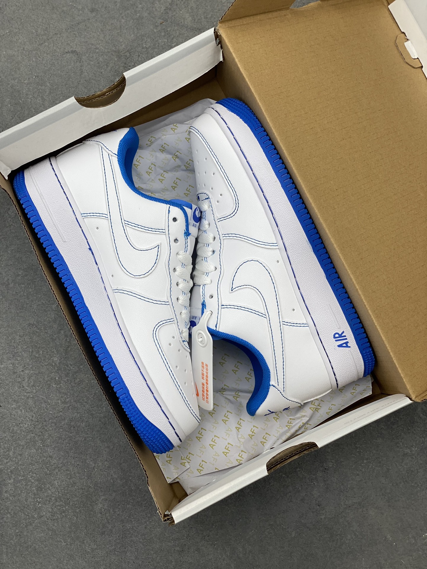 Nike Air Force 1 Low White/Blue Stitching Casual Sneakers - Size 36-45 9 i1716835697 2099 0