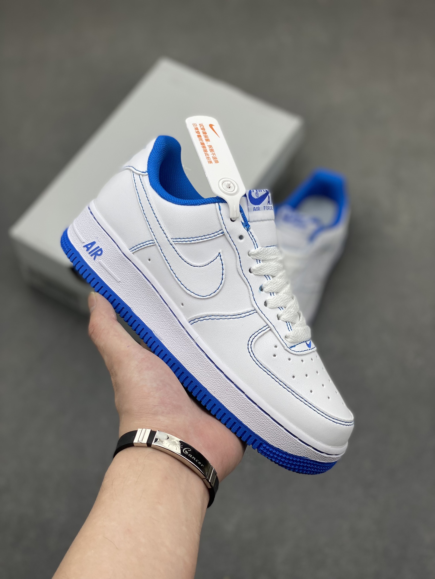 Nike Air Force 1 Low White/Blue Stitching Casual Sneakers - Size 36-45 2 i1716835697 4548 0