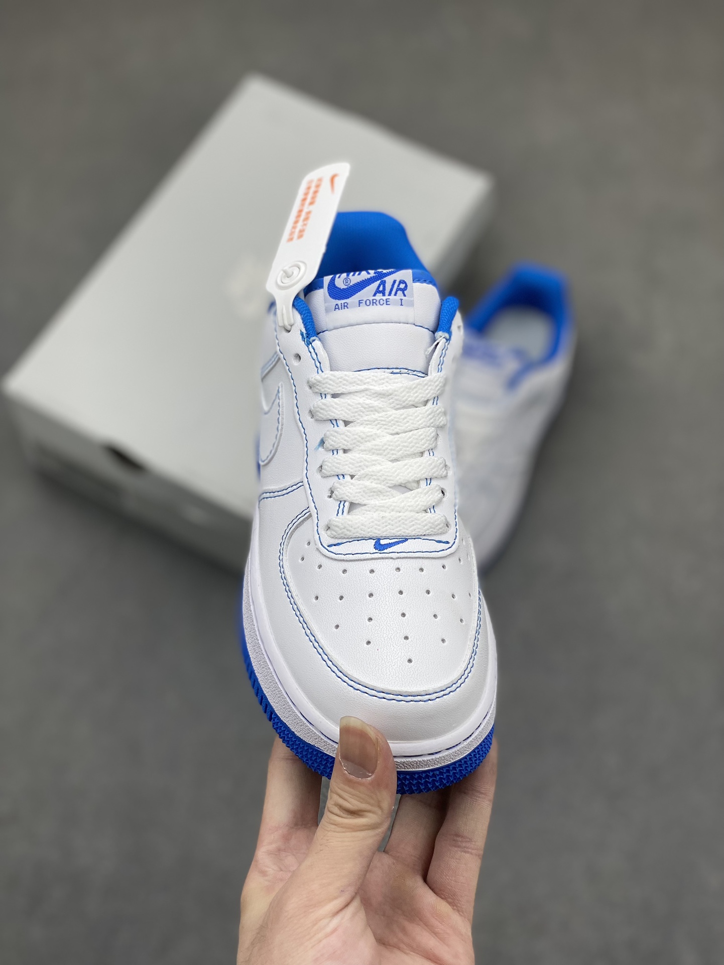 Nike Air Force 1 Low White/Blue Stitching Casual Sneakers - Size 36-45 3 i1716835697 8618 0