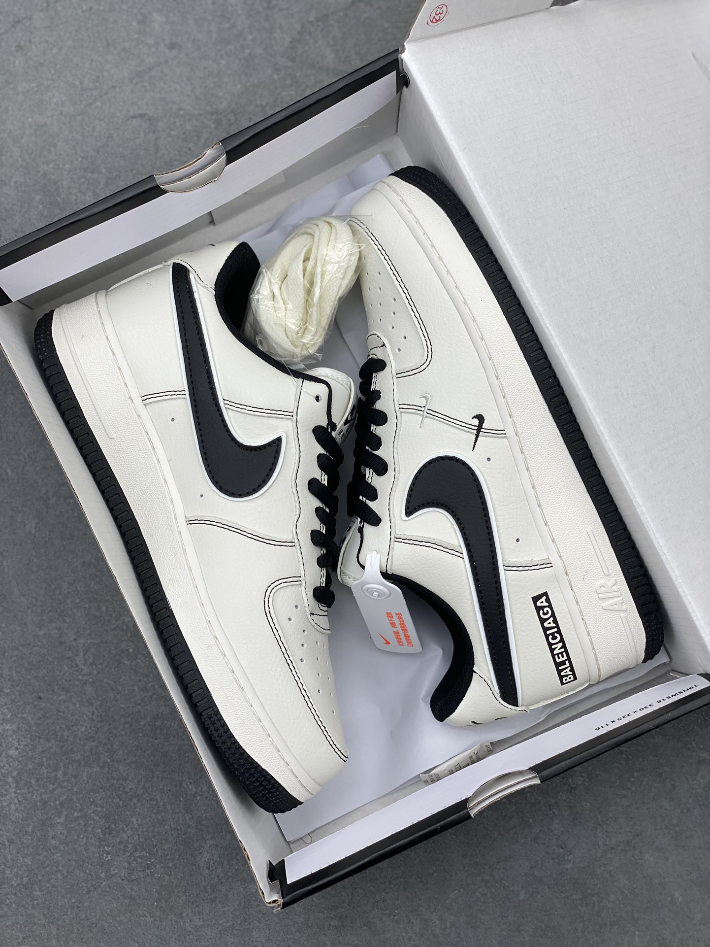 Balenciaga x Nike Air Force 1 '07 Low Black/White Custom Sneakers 10 i1716930021 2505 0