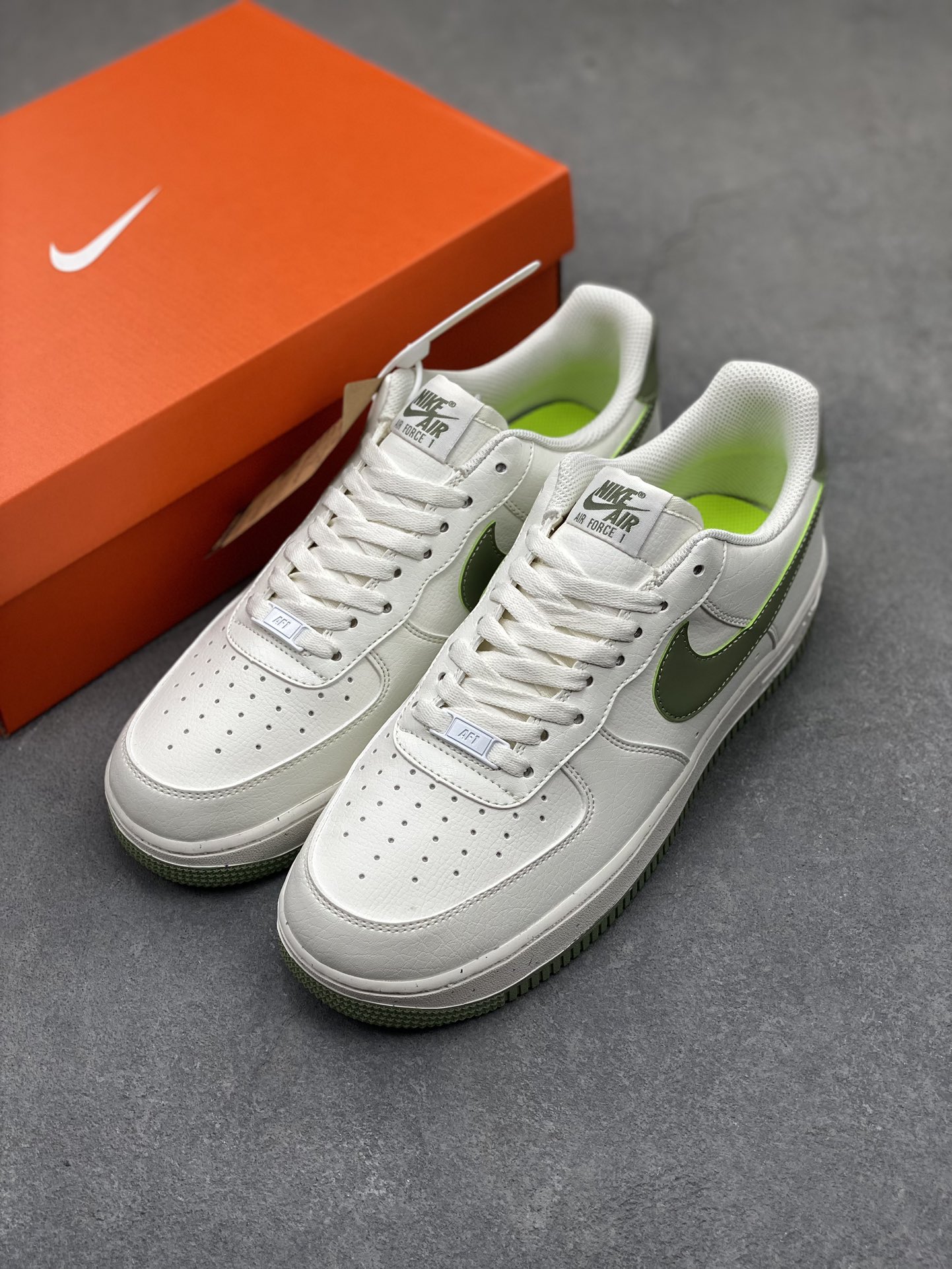 Nike Air Force 1 '07 Low Casual Sneakers - White/Olive 9 i1716930083 2996 7
