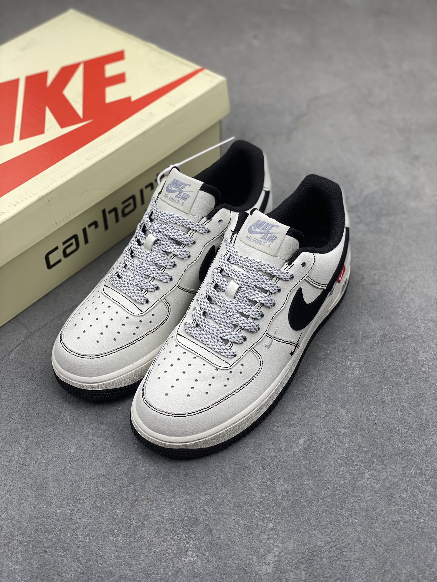 Nike Air Force 1 Low Carhartt WIP White Black (KH-769811) - Size 36-45 9 i1716930135 3956 2