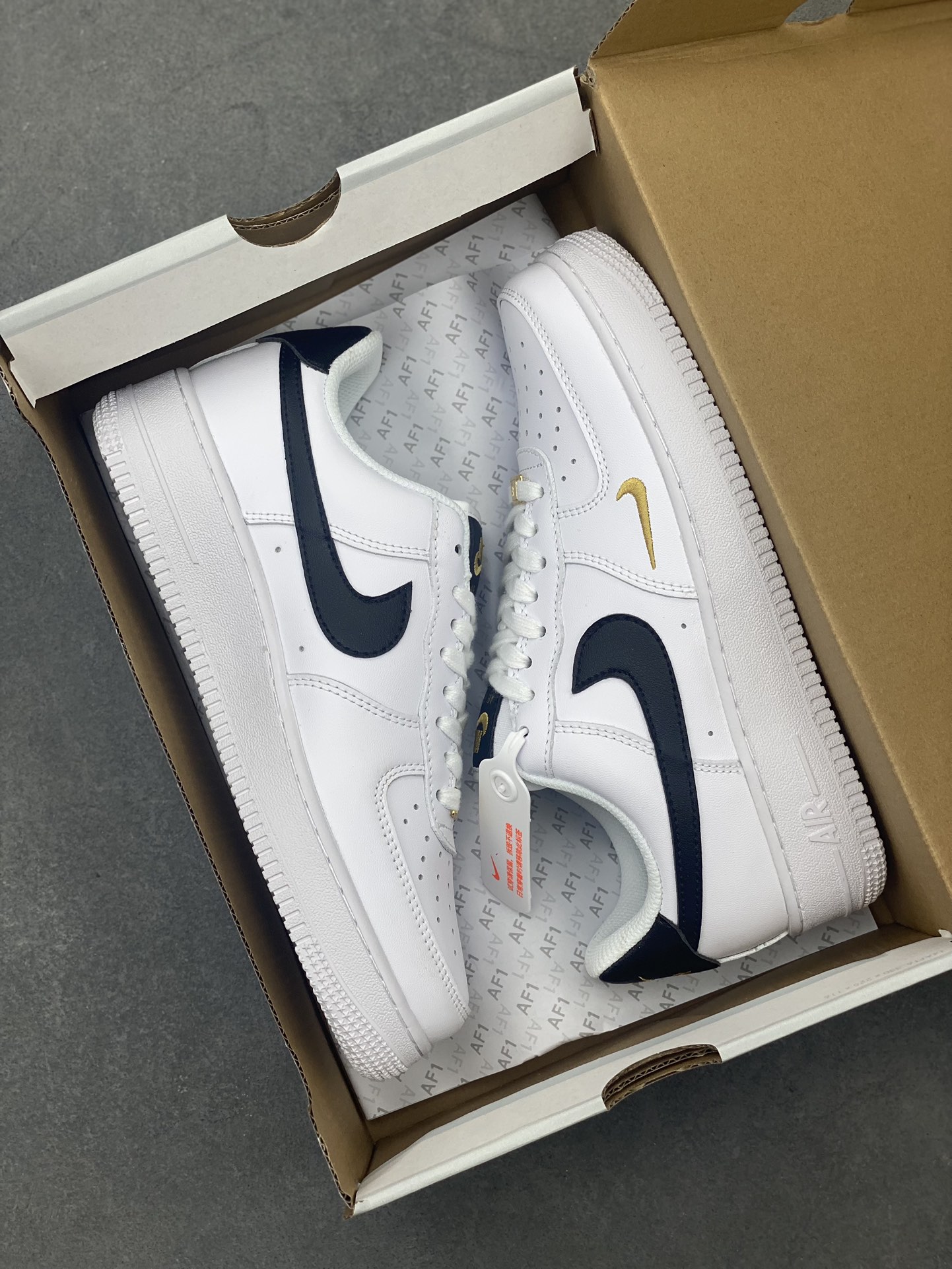 Nike Air Force 1 Low White Black Mini Swoosh Casual Sneaker CZ0270-102 10 i1717005618 6460 3