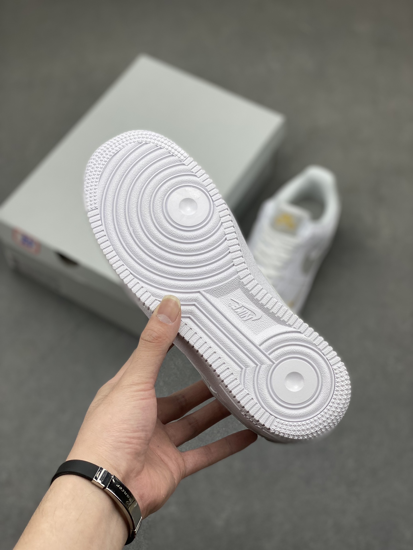 Nike Air Force 1 Low White/Gold Mini Swoosh Casual Sneakers CZ0270-106 7 i1717005725 867 4